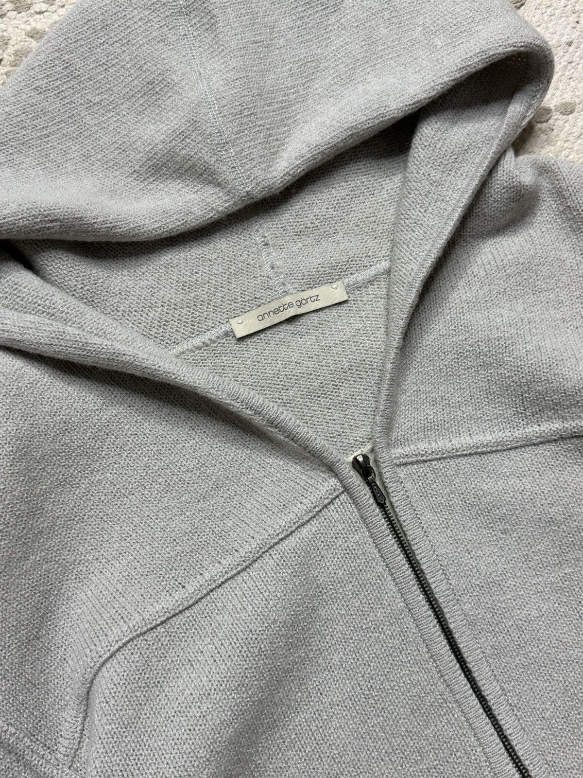 Annette Gortz Annette Gortz Gray Wool Knit 3/4 zip Hoodie size S Size S / US 4 / IT 40 - 3 Thumbnail