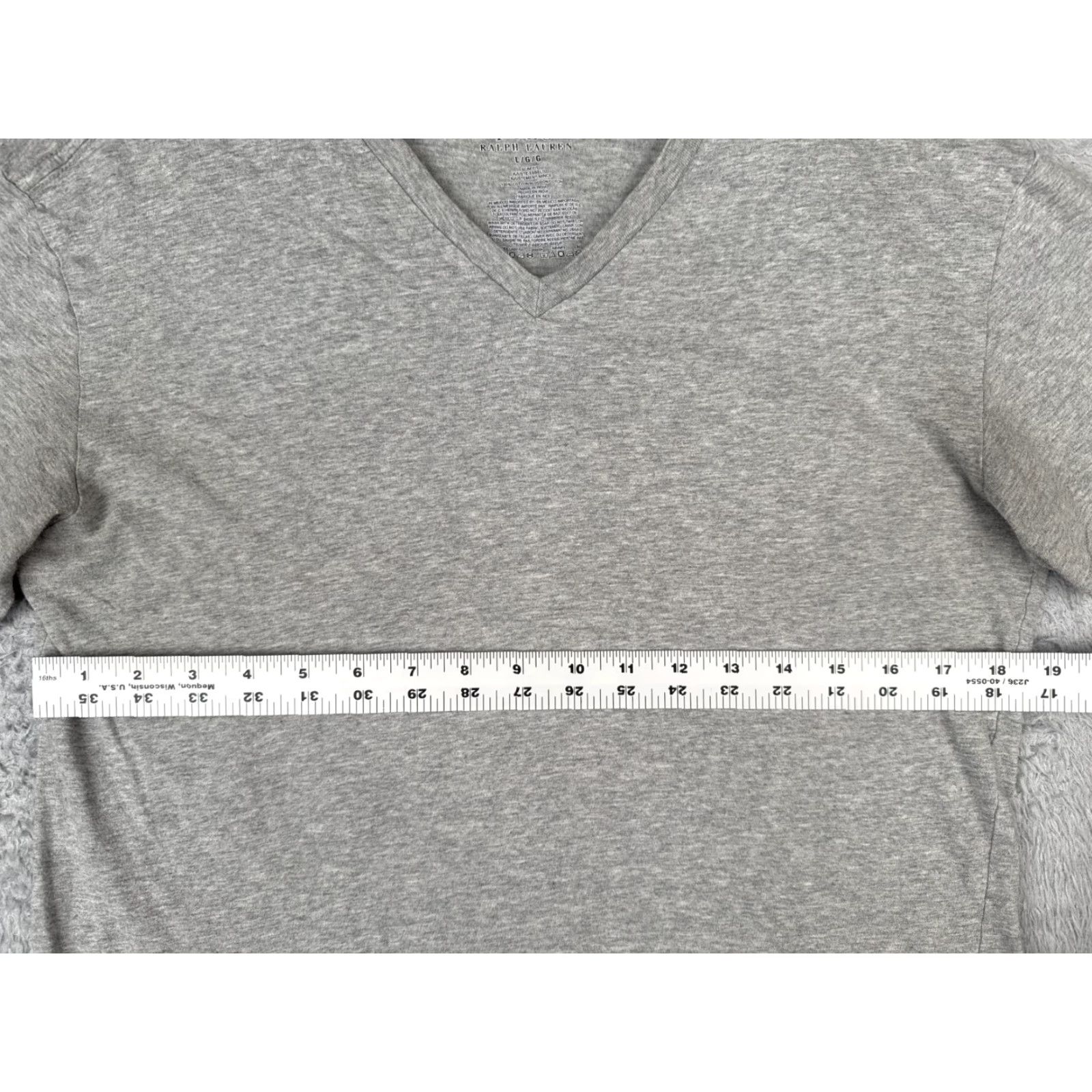 Ralph Lauren Ralph Lauren Slim Fit Shirt Men Large Gray Short Sleeve V-Neck 100% Cotton Jersey Classic Sports Size US L / EU 52-54 / 3 - 7 Thumbnail