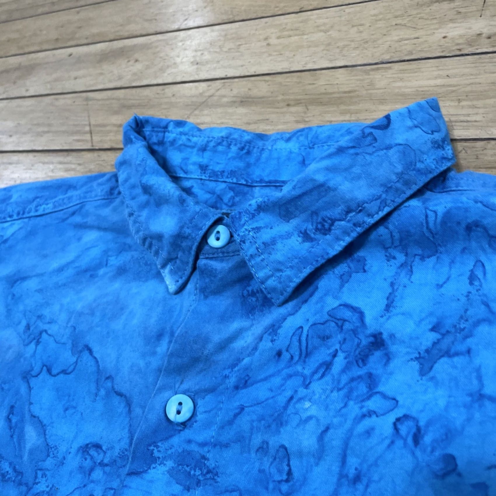 Bugle Boy VINTAGE Bugle Boy Shirt Men M Surf Grunge Abstract 90s Y2k Tie Dye Paint Stripe Blue Tie Dye Striped Button-Up Size US M / EU 48-50 / 2 - 5 Thumbnail