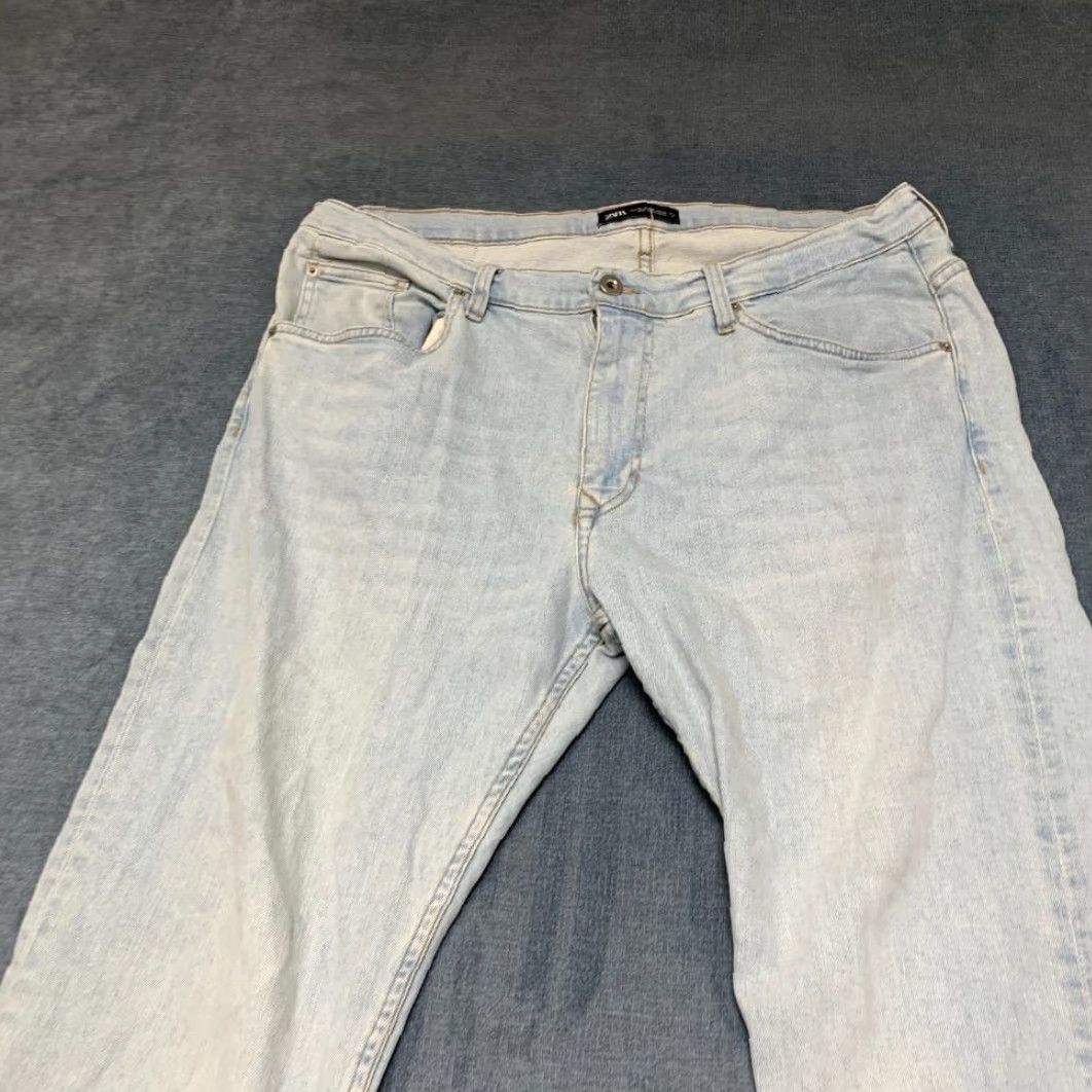 Zara Zara Jeans Mens 38 Blue Denim Cotton Stretch Light Wash Skinny Jeans Streetwear 5-Pocket Design Mens Size US 38 / EU 54 - 4 Thumbnail