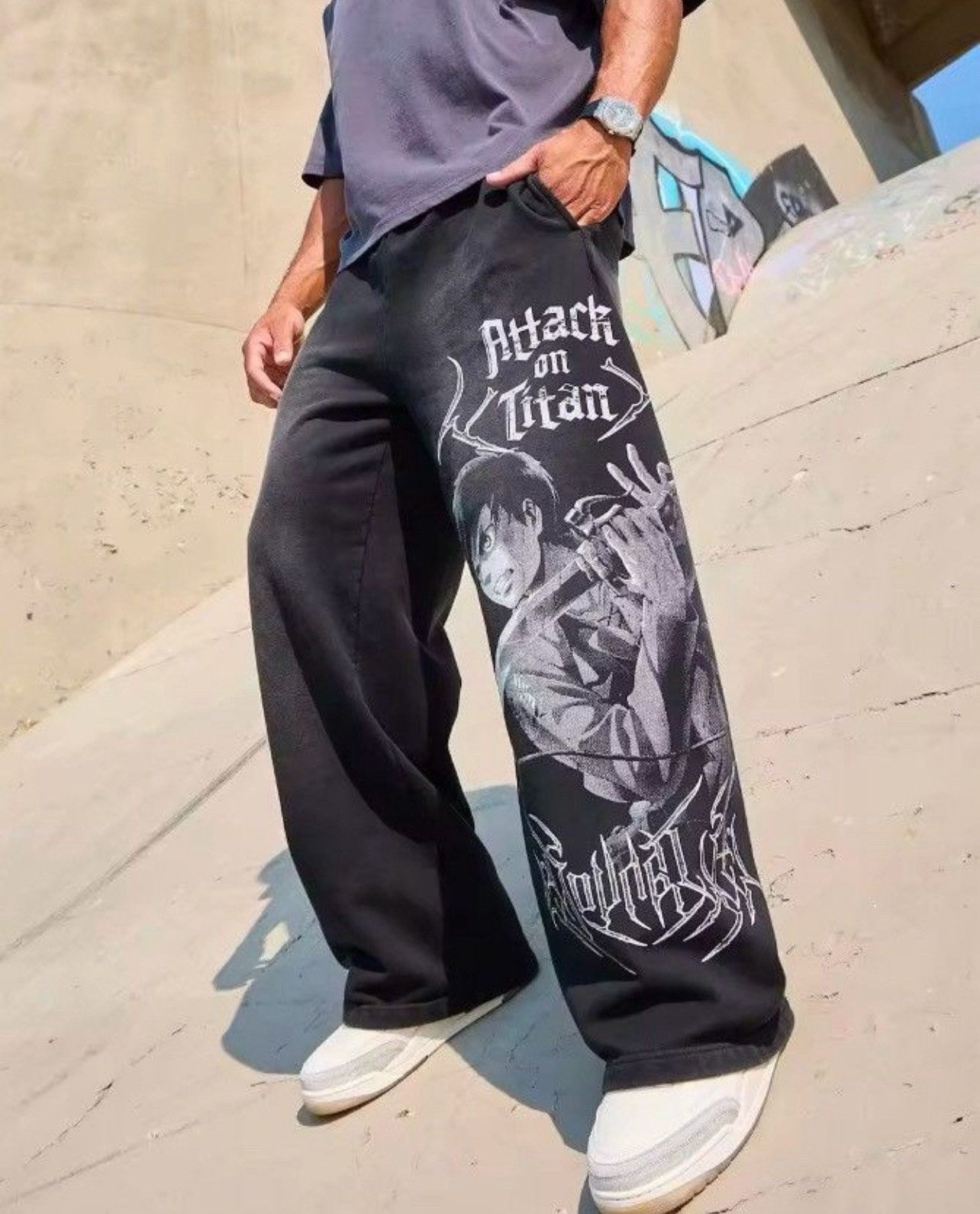 Anime × Japanese Brand Anime Attack On Titan Jogger Pant Size US 29 - 5 Thumbnail