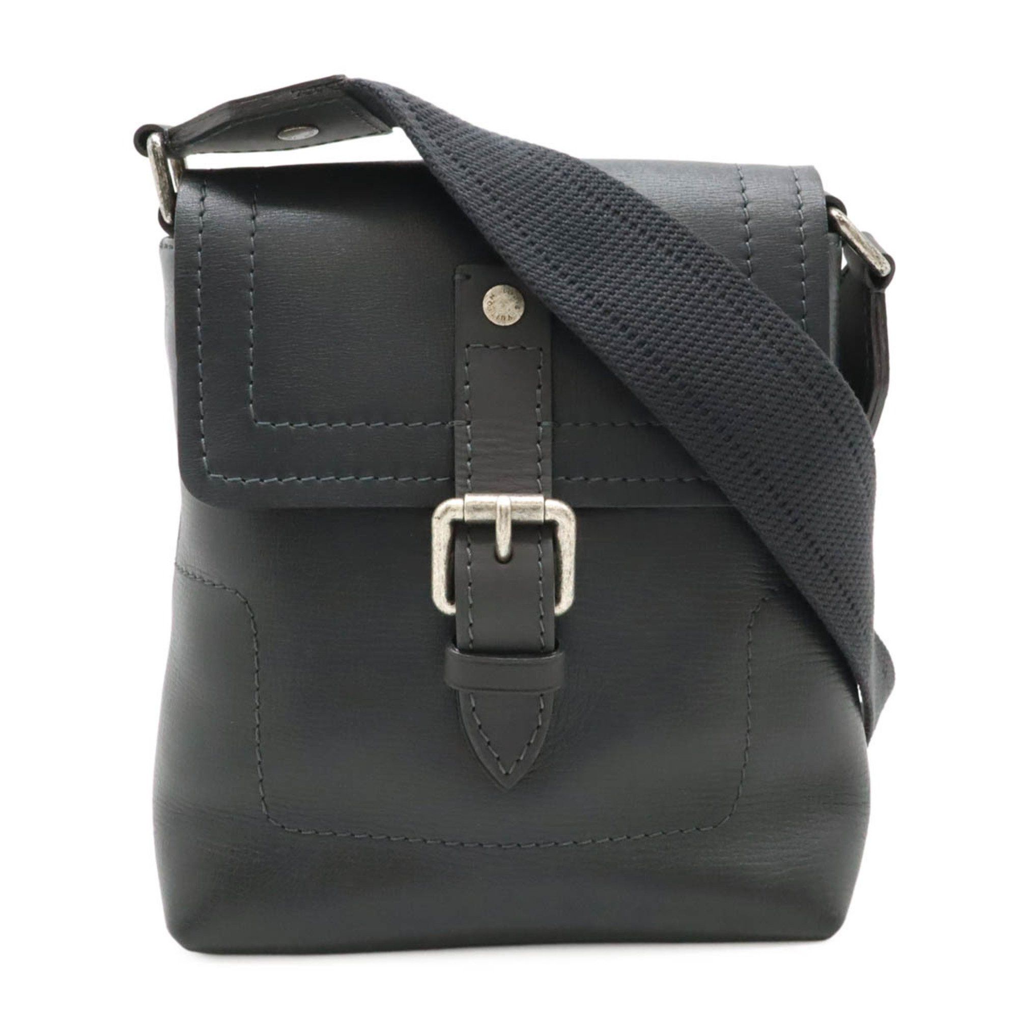 Louis Vuitton Utah Yuma Shoulder Bag Pochette Leather Basalt Dark Gray M97024, Women's