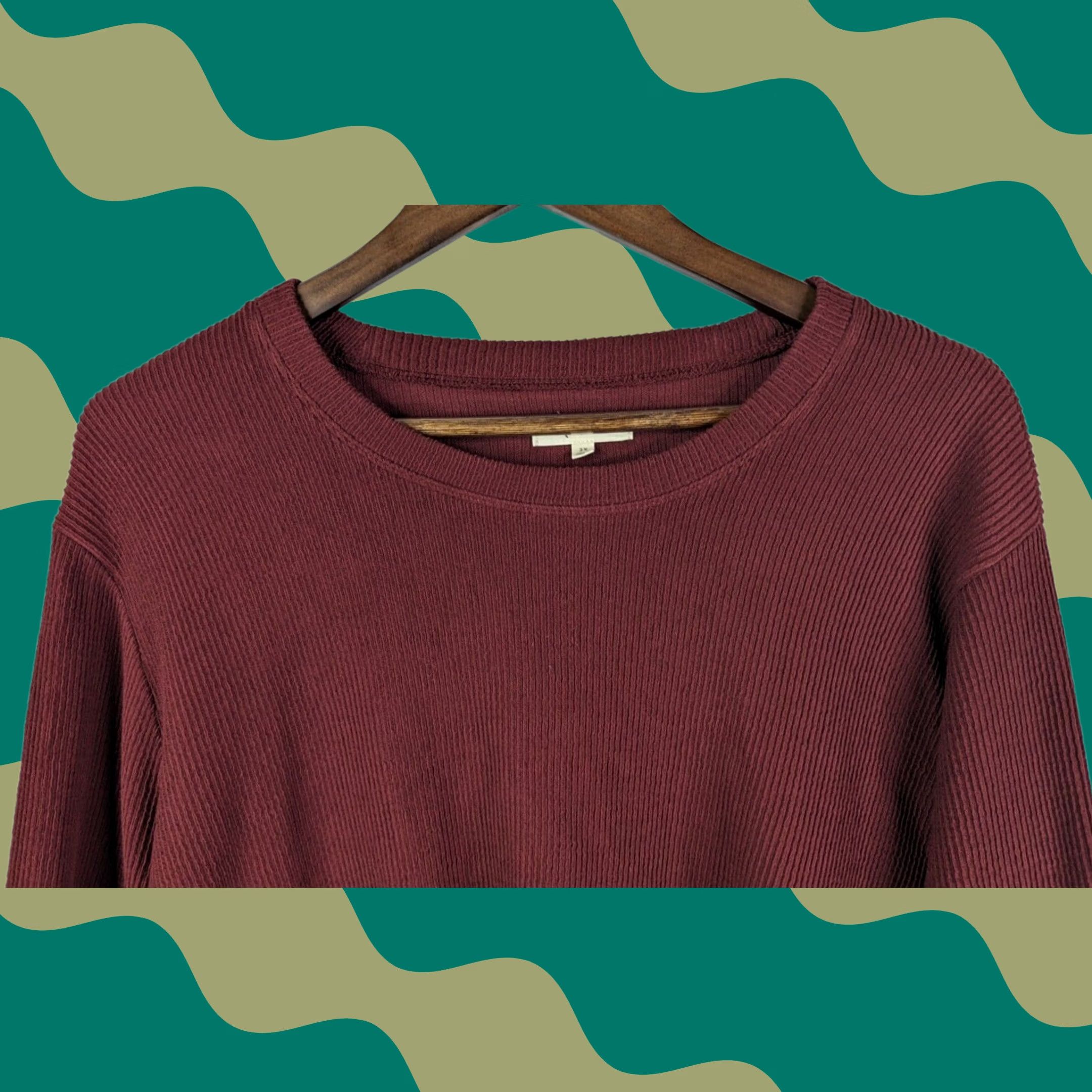 Madewell Madewell Elwood Knot Front Top Ribbed Maroon Classic Basic Thermal Womens 3X Shirt Long Sleeve Crew Neck Cotton Knit Size XXL / US 16-18 / IT 52-54 - 1 Thumbnail