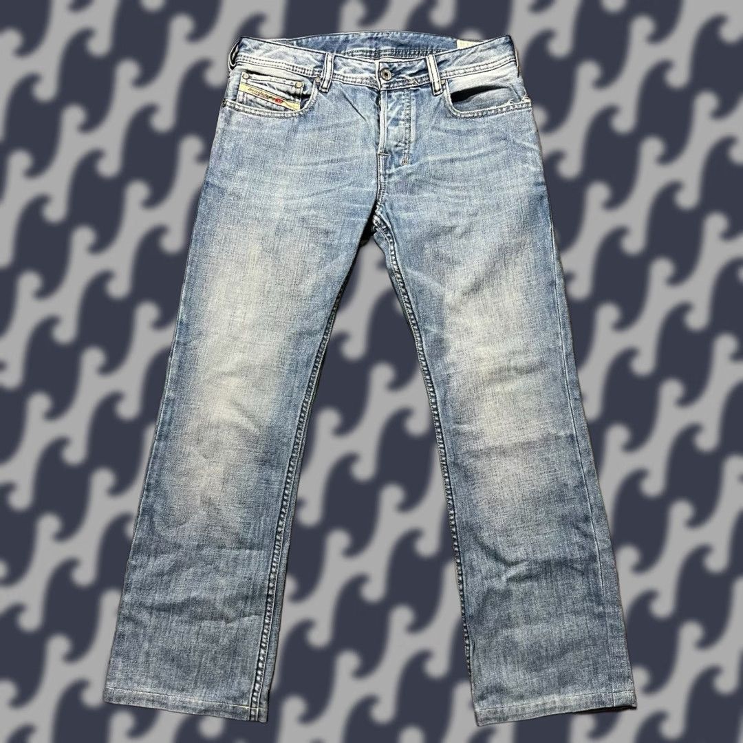 Diesel Jeans Men’s 30x27 Blue Denim Straight Leg Button Fly 5 Pocket Zatiny B7
