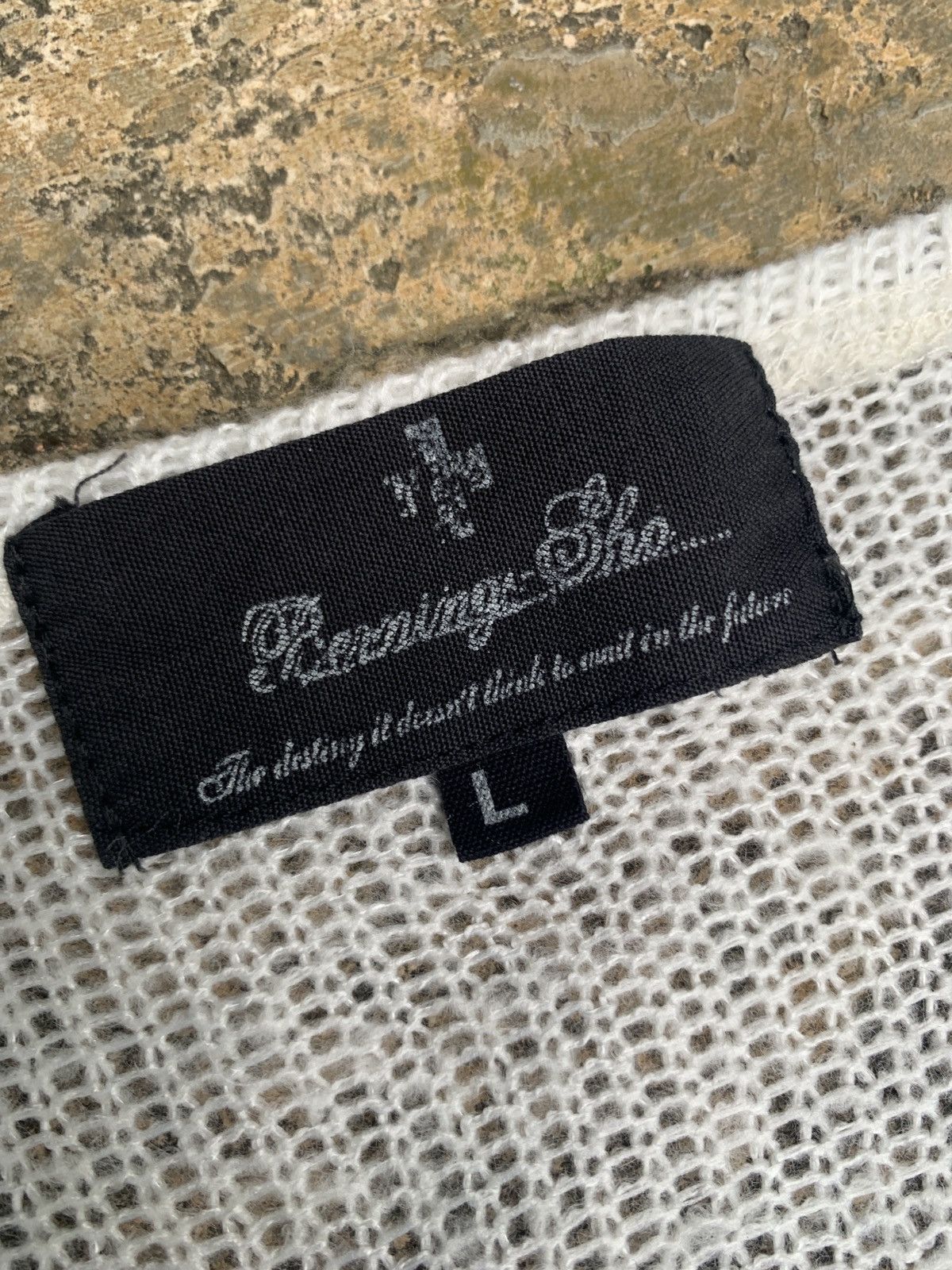 If Six Was Nine × Japanese Brand × Le Grande Bleu (L.G.B.) y2k Bernings Sho Wide Neck Unique Zip White Knitted Sweater Size L / US 10 / IT 46 - 6 Thumbnail