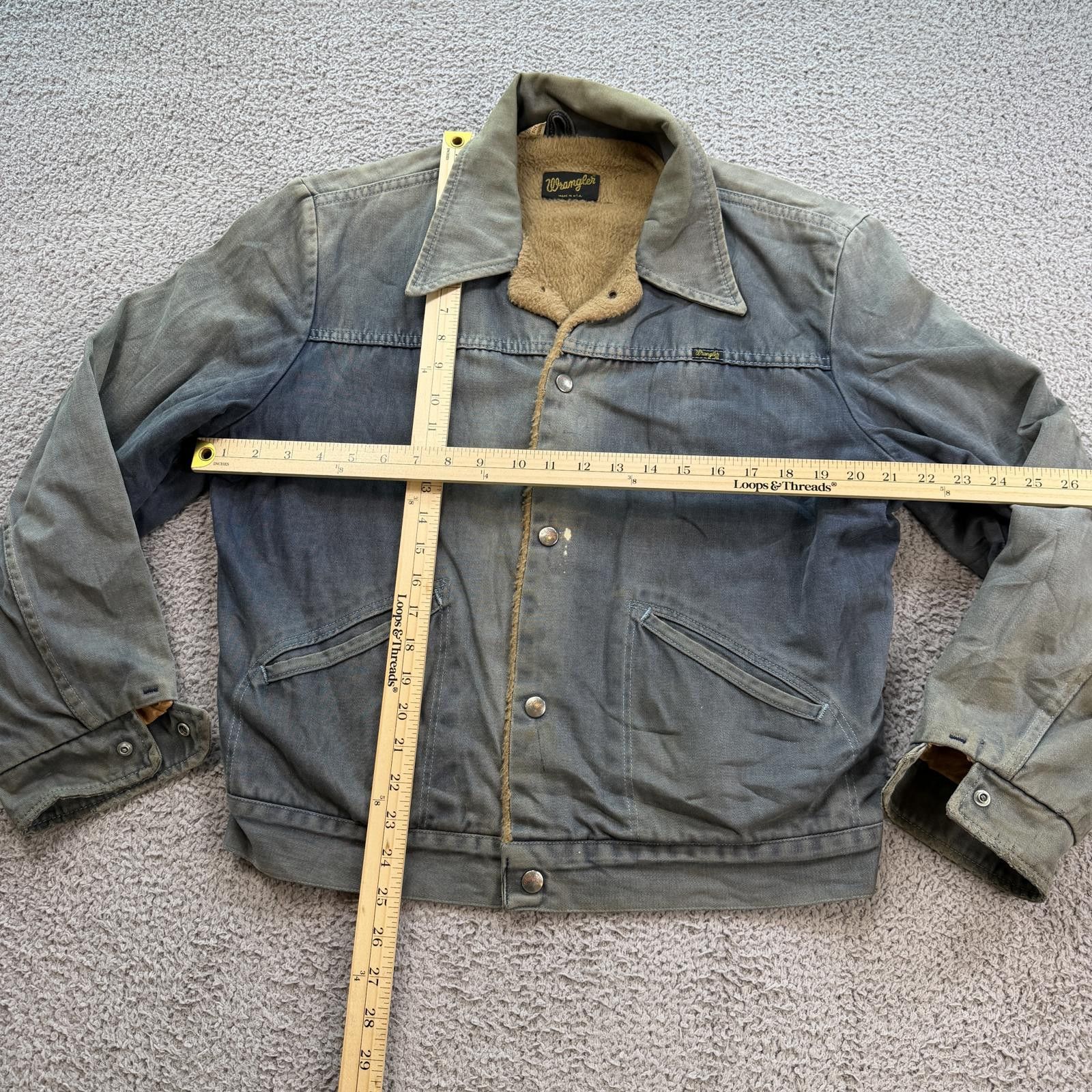 Wrangler Vintage 70s Wrangler Denim Jacket Sherpa Lined Canvas Faded Size US M / EU 48-50 / 2 - 3 Thumbnail