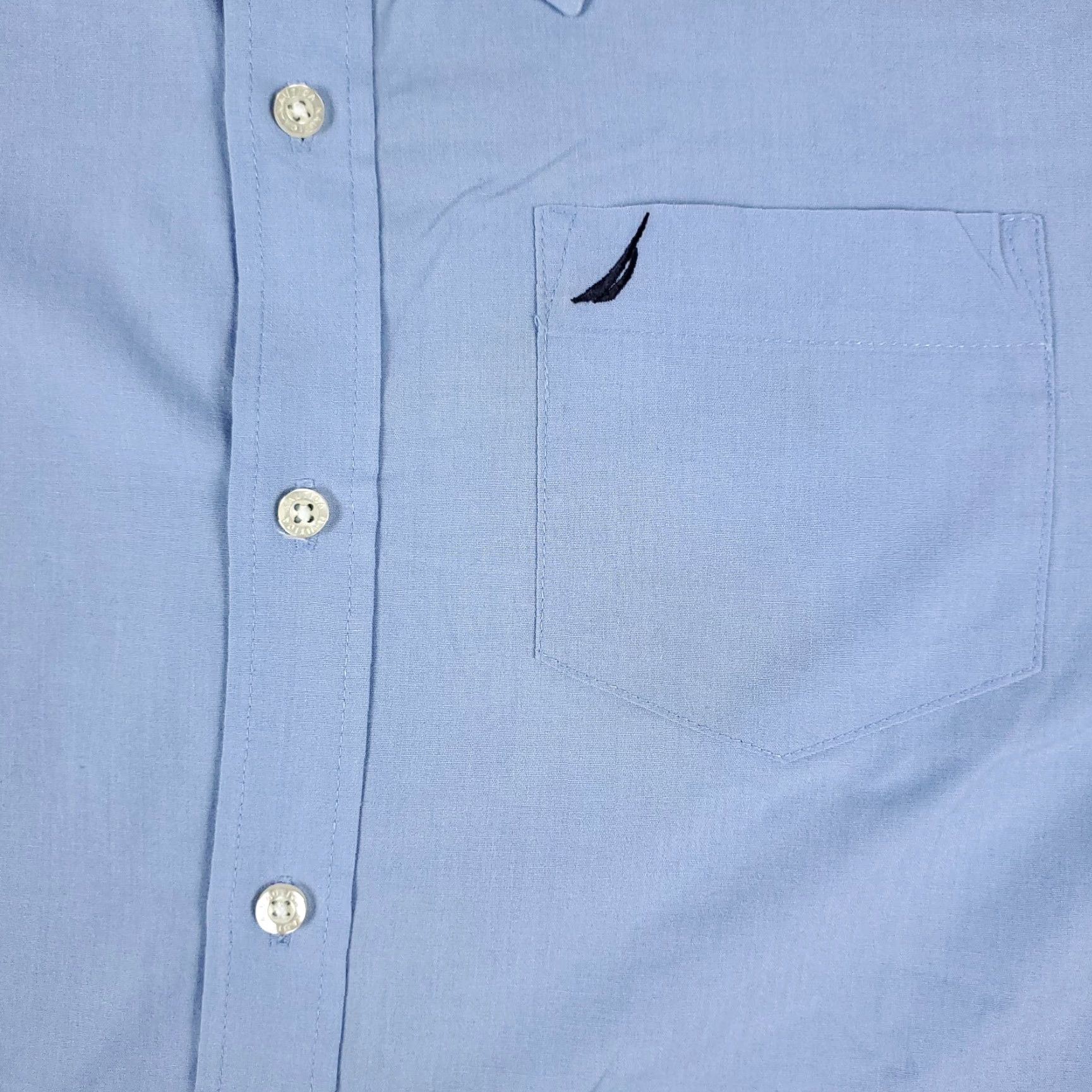 Nautica Nautica Dress Shirt Men Size 16 Blue Poplin Long Sleeve Button Up Collared Formal Workwear Regular Fit American Classic 90s (if applicable) Mens Size 42R - 5 Thumbnail