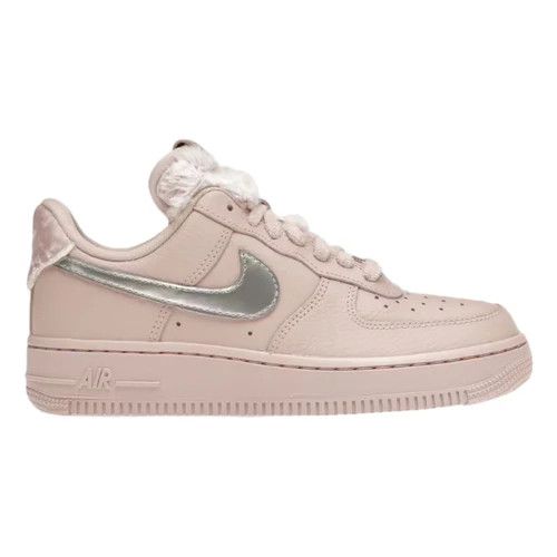 image of Nike Air Force 1 Low Faux Sherpa Fur (W) Shoes in Pink, Women's (Size 7)