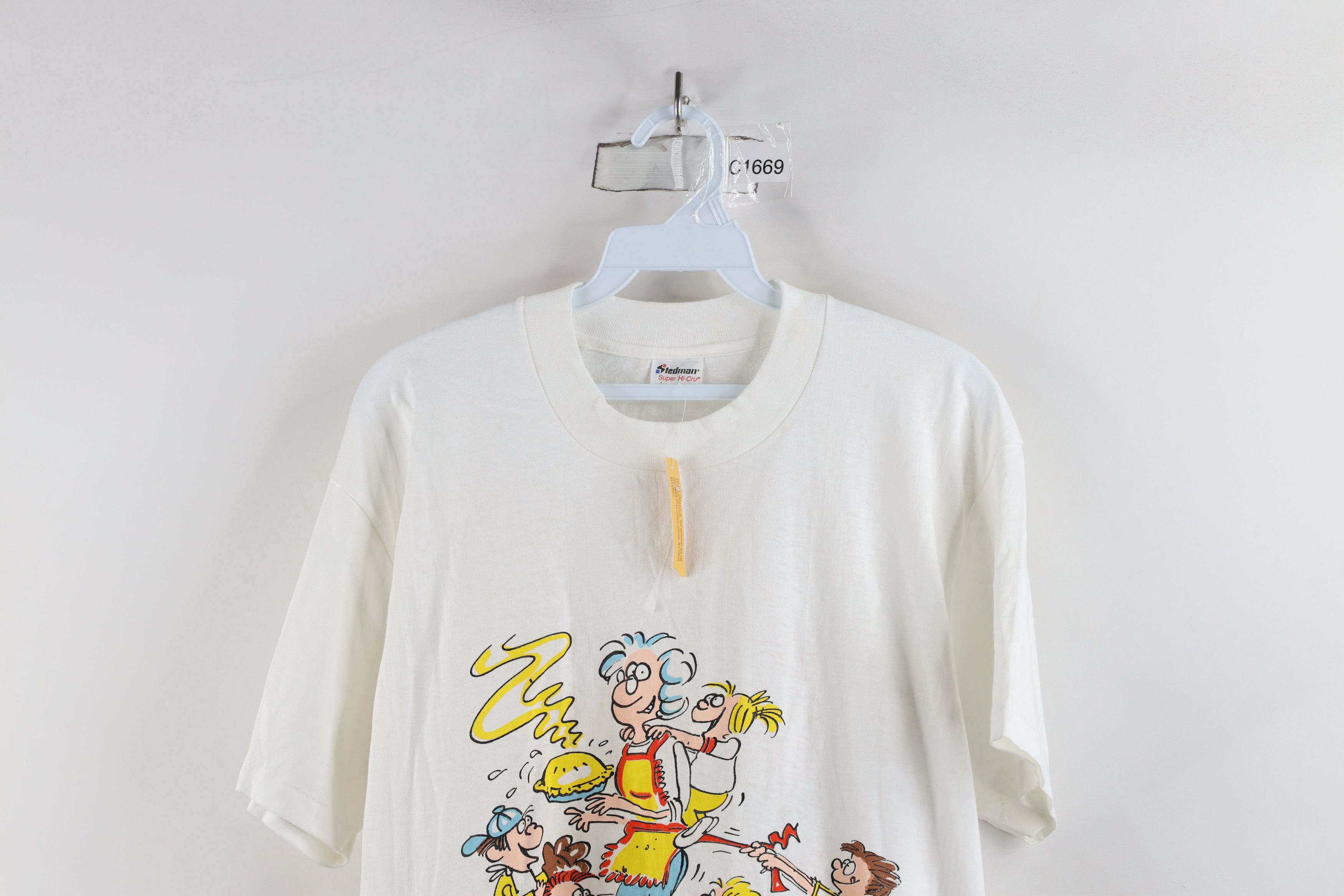 Vintage Deasdtock Vintage 90s Super Grandma Cartoon T-Shirt USA Size L / US 10 / IT 46 - 2 Thumbnail