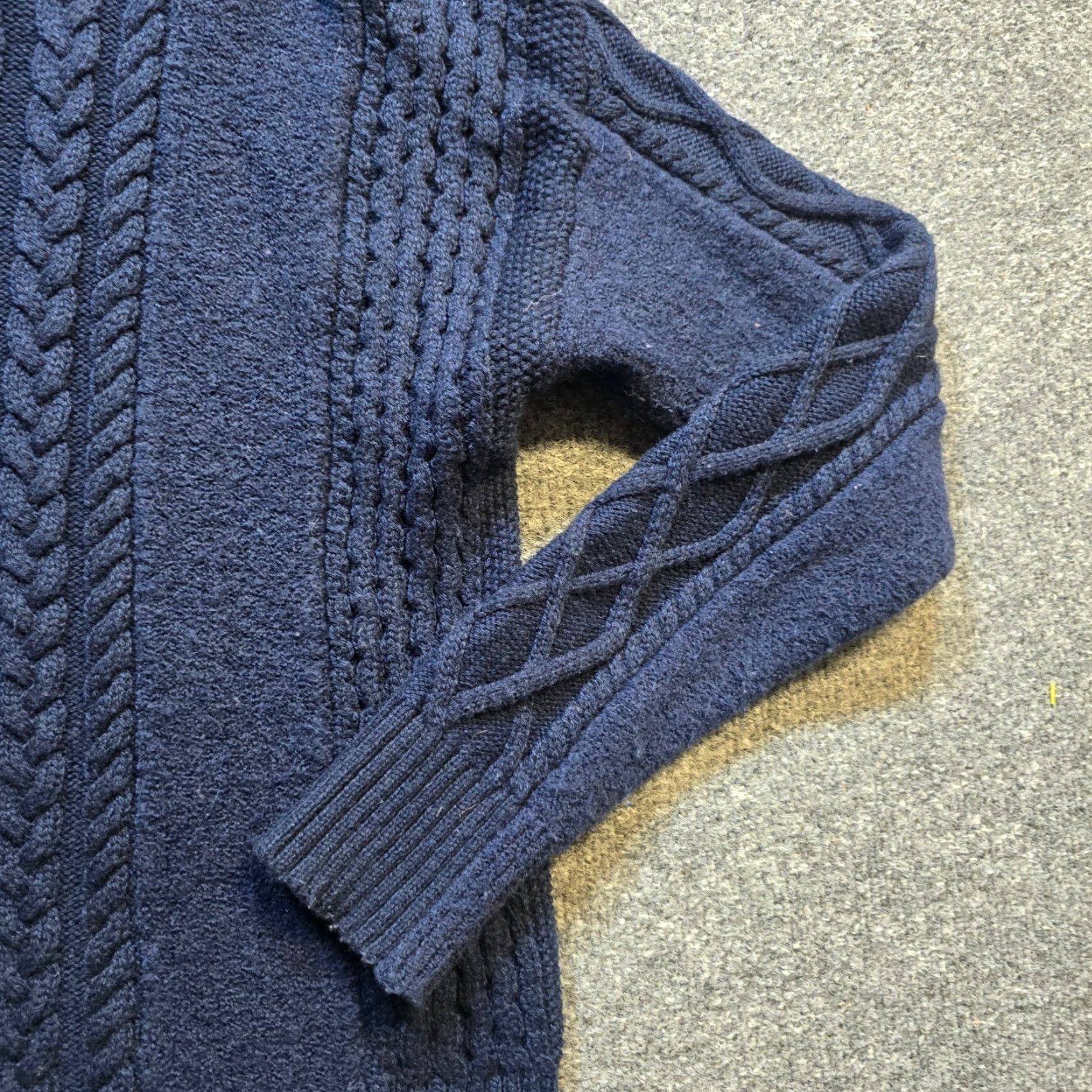 J.Crew J.CREW Sweater Womens Small Blue Alpaca Wool Fishermans Cable Knit Casual Preppy Pullover Size S / US 4 / IT 40 - 5 Thumbnail