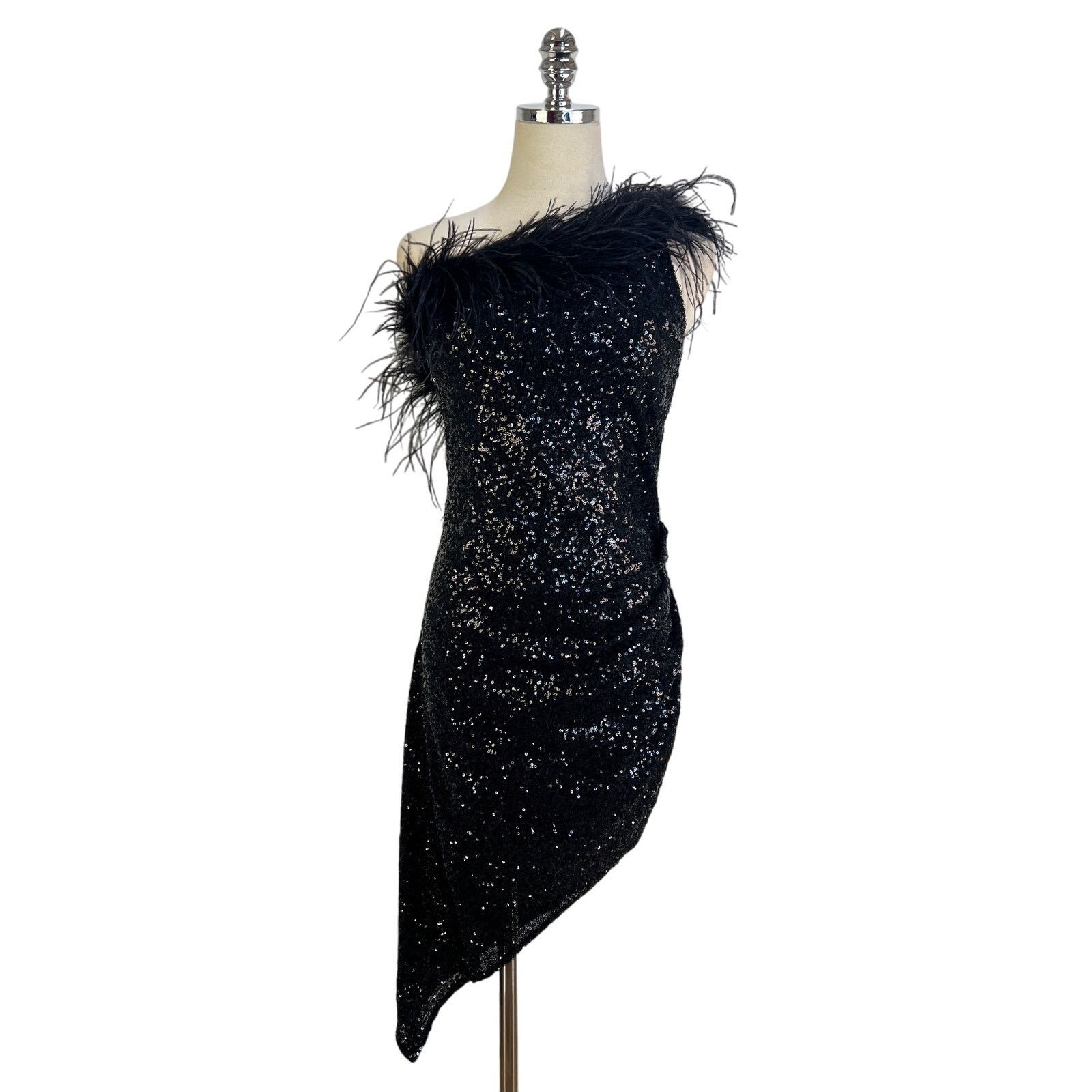 princess polly baby blue dress Amanda Uprichard Mini Kieran Dress Sequin Black