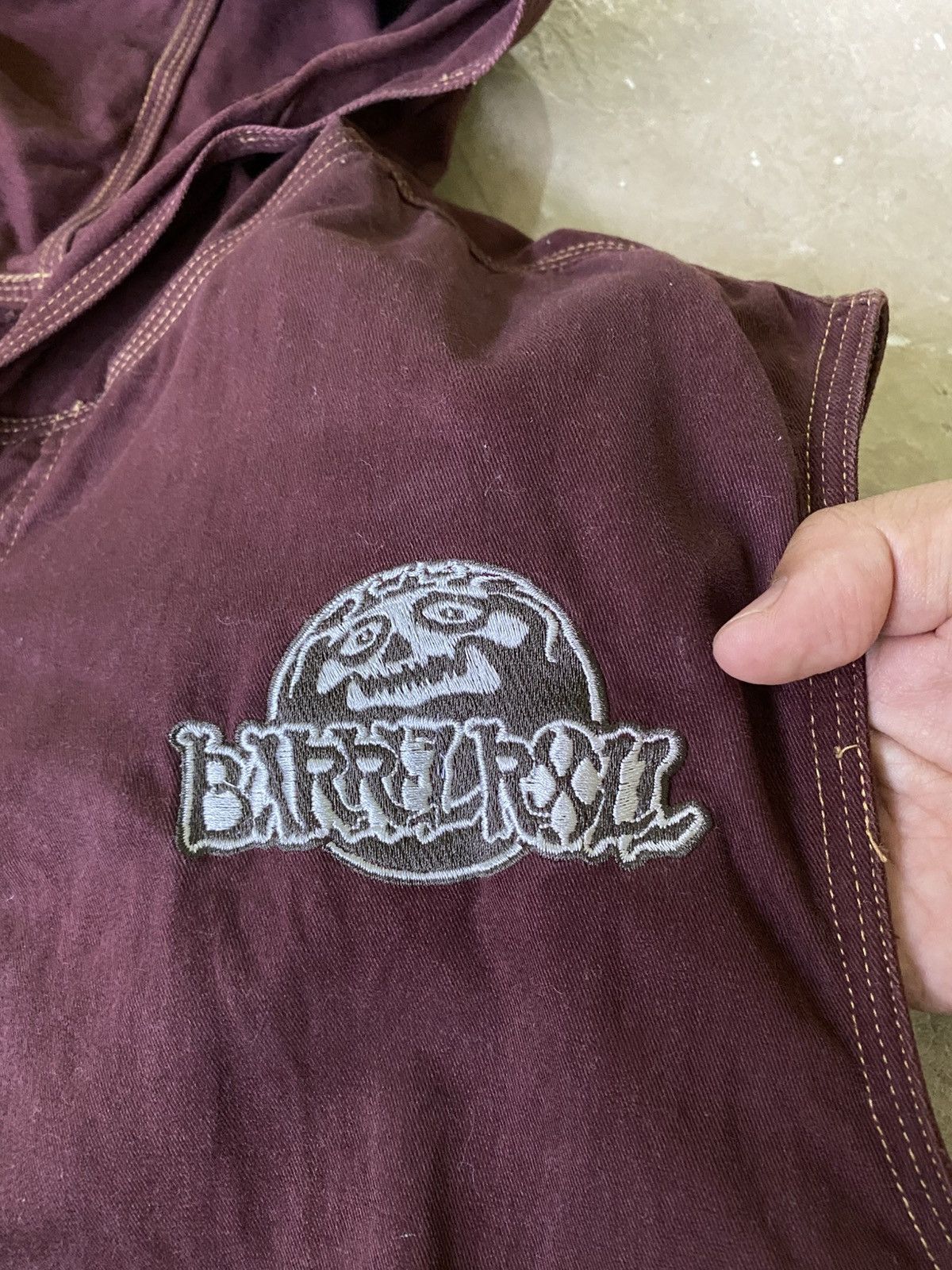 Japanese Brand Barrel Roll Hooded Snap Vest Maroon Archive Y2K Size US M / EU 48-50 / 2 - 4 Thumbnail
