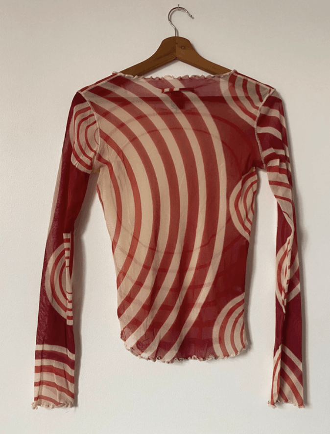 Jean Paul Gaultier × Vintage Jean Paul Gaultier Mesh Top Tattoo Blood Drip Shirt EX0075 Size L / US 10 / IT 46 - 14 Thumbnail