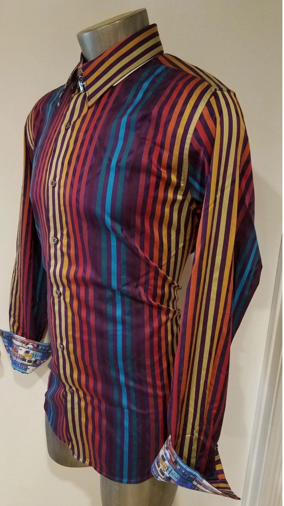 Robert Graham NEW ROBERT GRAHAM MULTI COLOR STRIPPED SHIRT Size US XL / EU 56 / 4 - 3 Thumbnail