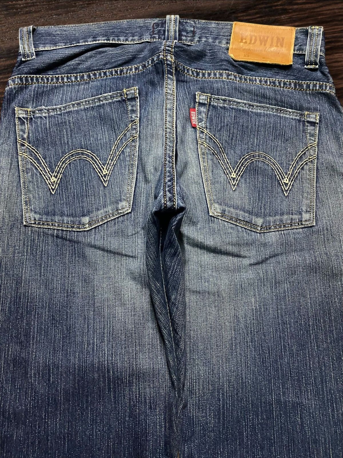 Junya Watanabe Vintage Japanese Brand Edwin 424XV Heavy Faded Baggy Jeans Size US 37 - 4 Thumbnail