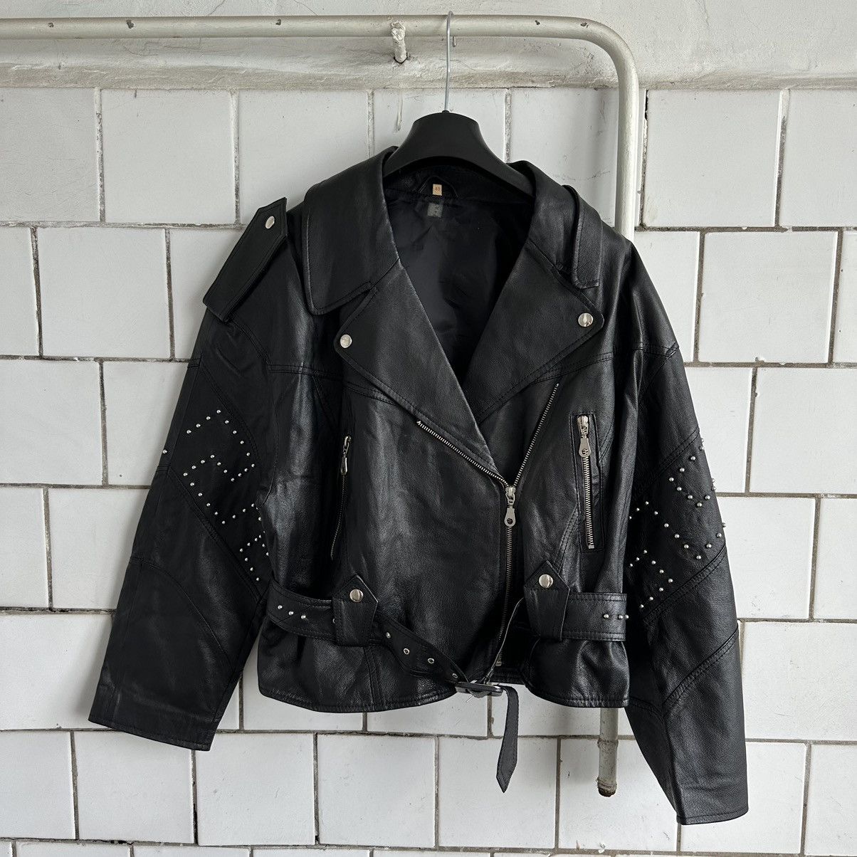 Japanese Brand × Vintage Vintage Japanese Style Moto Leather Jacket Style USA Y2K 90s Size S / US 4 / IT 40 - 1 Thumbnail