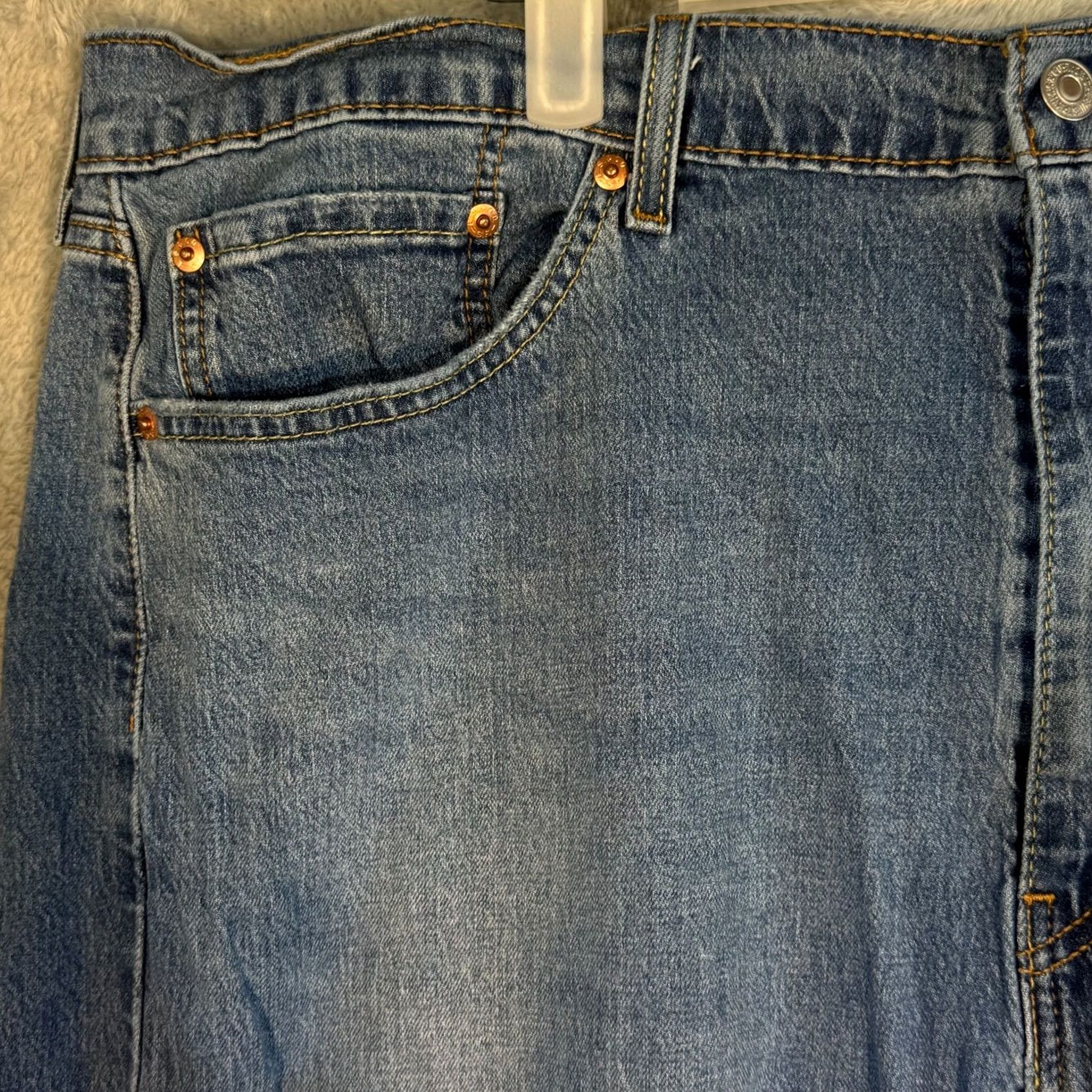 Levi's Levi’s 505 Jeans Men’s 40 x 30 Blue Denim Straight Leg Mid Rise Stretch Jeans Size US 40 / EU 56 - 3 Thumbnail