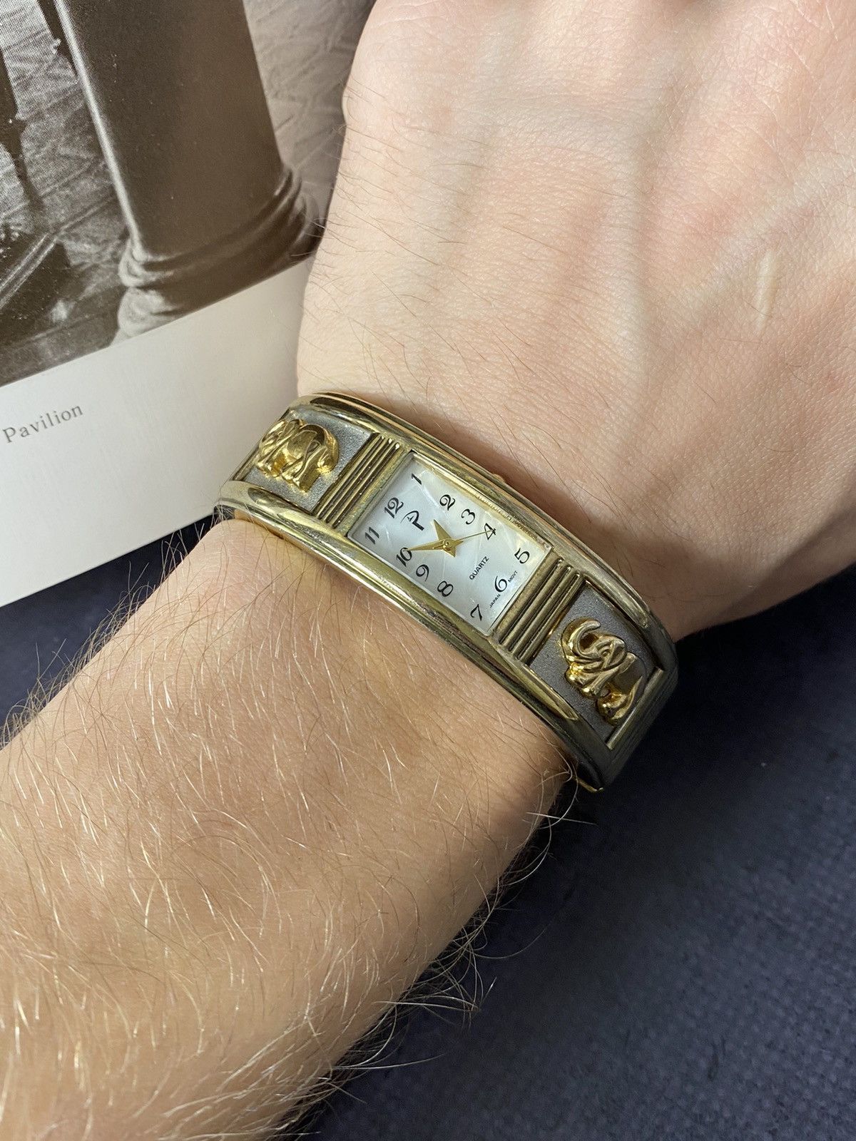 Jewelry Rare Vintage Watch Elephant Gold Bracelet Size ONE SIZE - 11 Thumbnail
