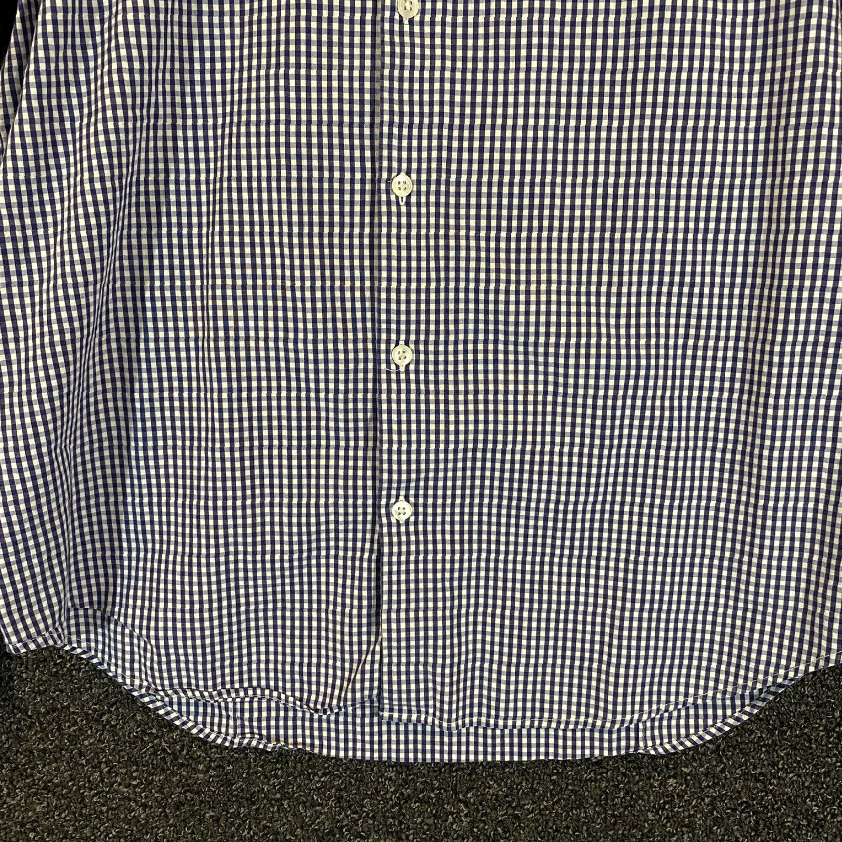 Theory Theory Shirt Mens XL White Blue Button Up Long Sleeve Dress Casual Plaid Check Size US XL / EU 56 / 4 - 4 Thumbnail