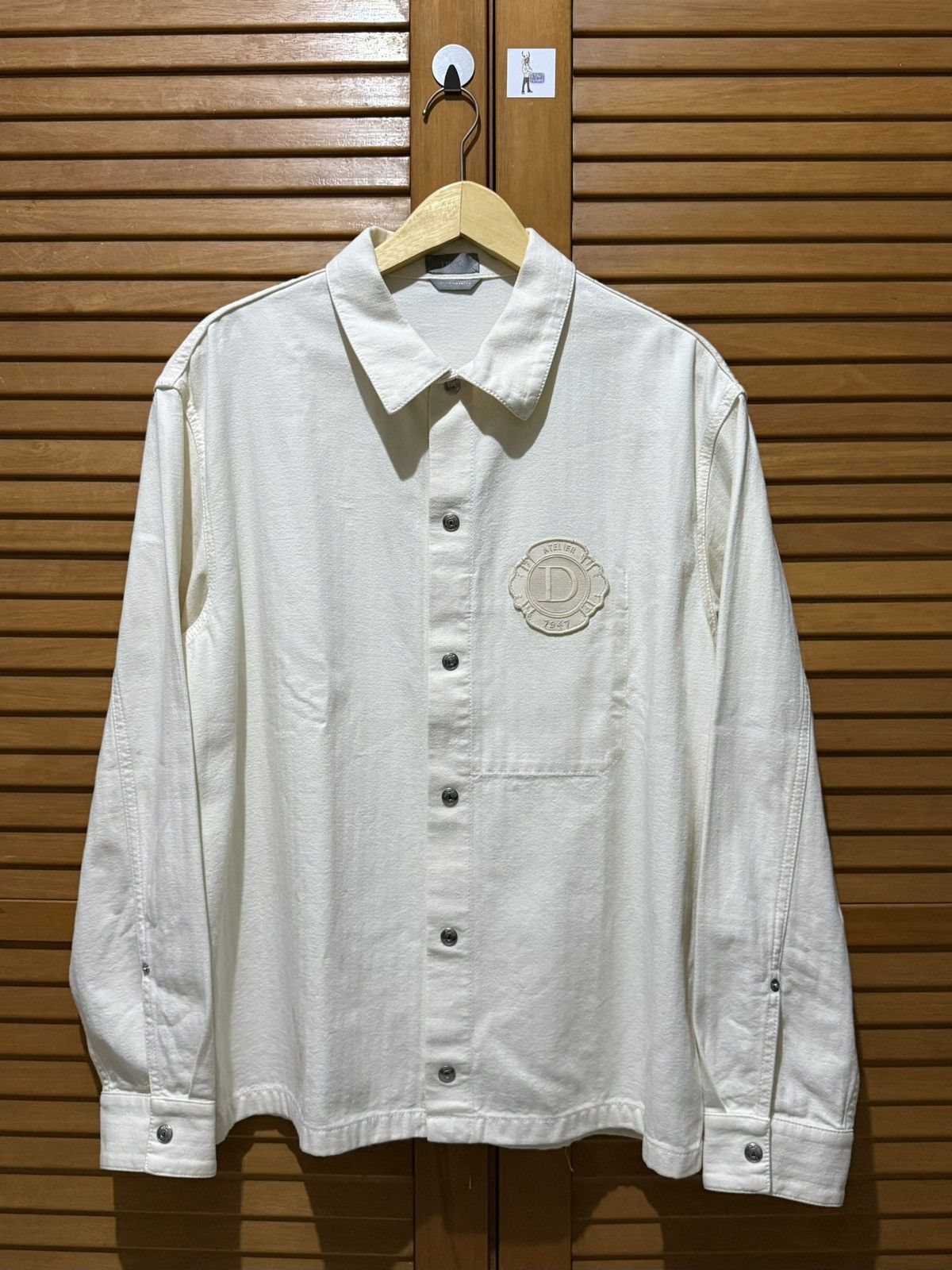 Dior Dior Denim Herringbone Motif Coach Jacket Beige Size US M / EU 48-50 / 2 - 1 Thumbnail