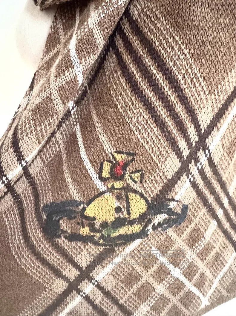 Vivienne Westwood Vivienne Westwood Brown Plaid Academic Graffiti Large Satu Size ONE SIZE - 2 Thumbnail