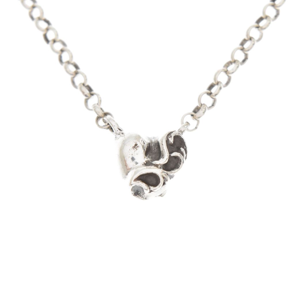 image of Chrome Hearts Heart Roll Chain Necklace in Silver, Men's