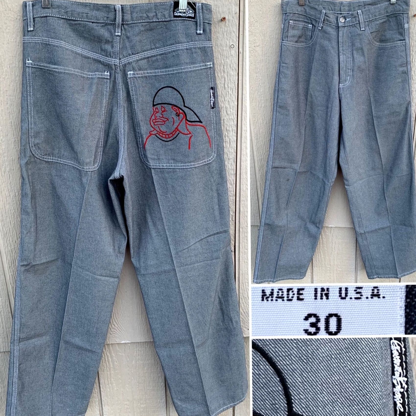 Vintage VINTAGE Garment Stage Jeans Skater Raver 90s JeAnS 30 32 1/2 in Waist Mens Denim Gray 5-Pocket 30 7/8” Inseam US Made Size US 30 / EU 46 - 2 Thumbnail