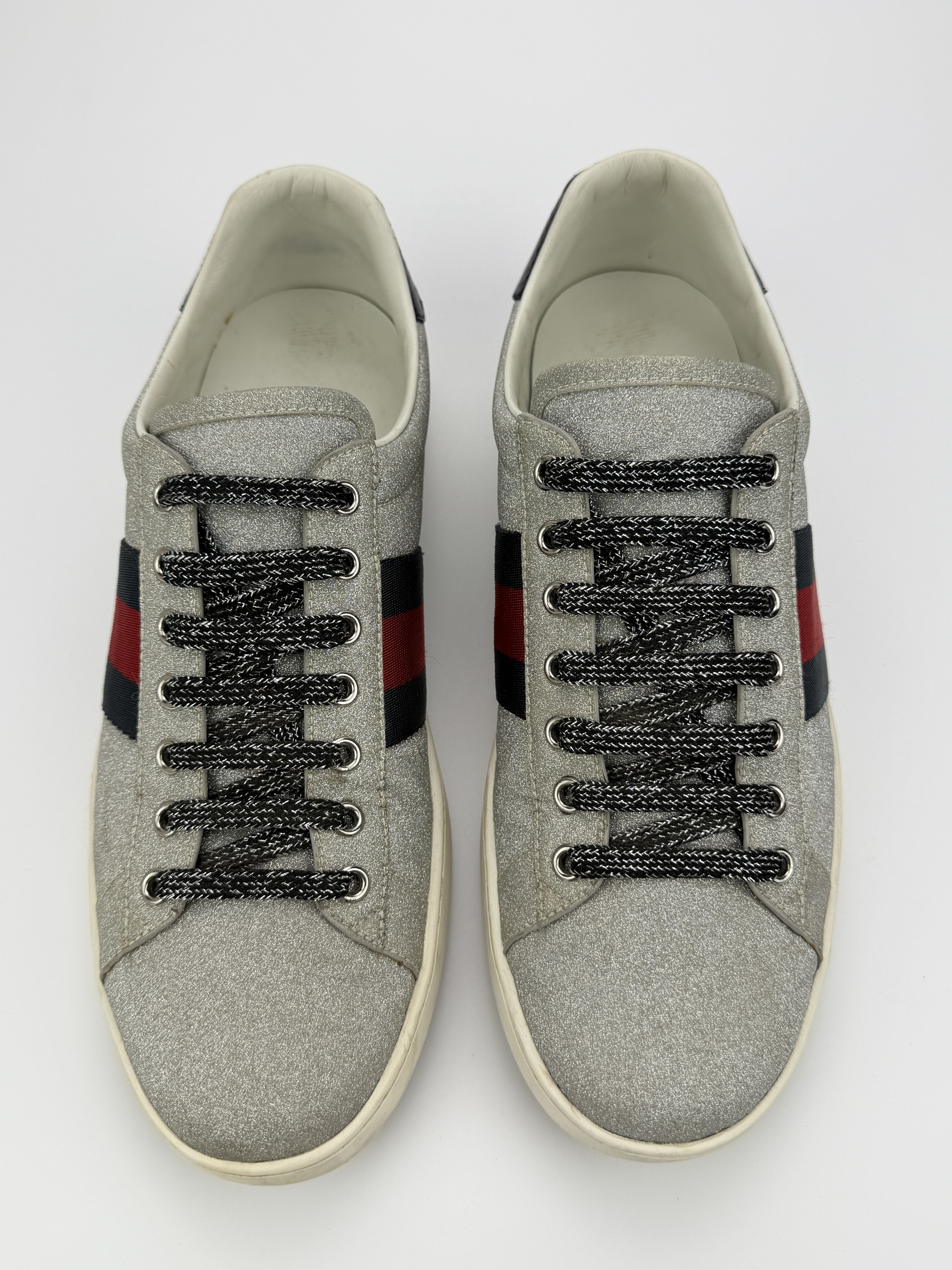 Gucci Vintage Gucci Web Glitter Low Top Leather Sneakers Size US 9 / EU 42 - 6 Thumbnail