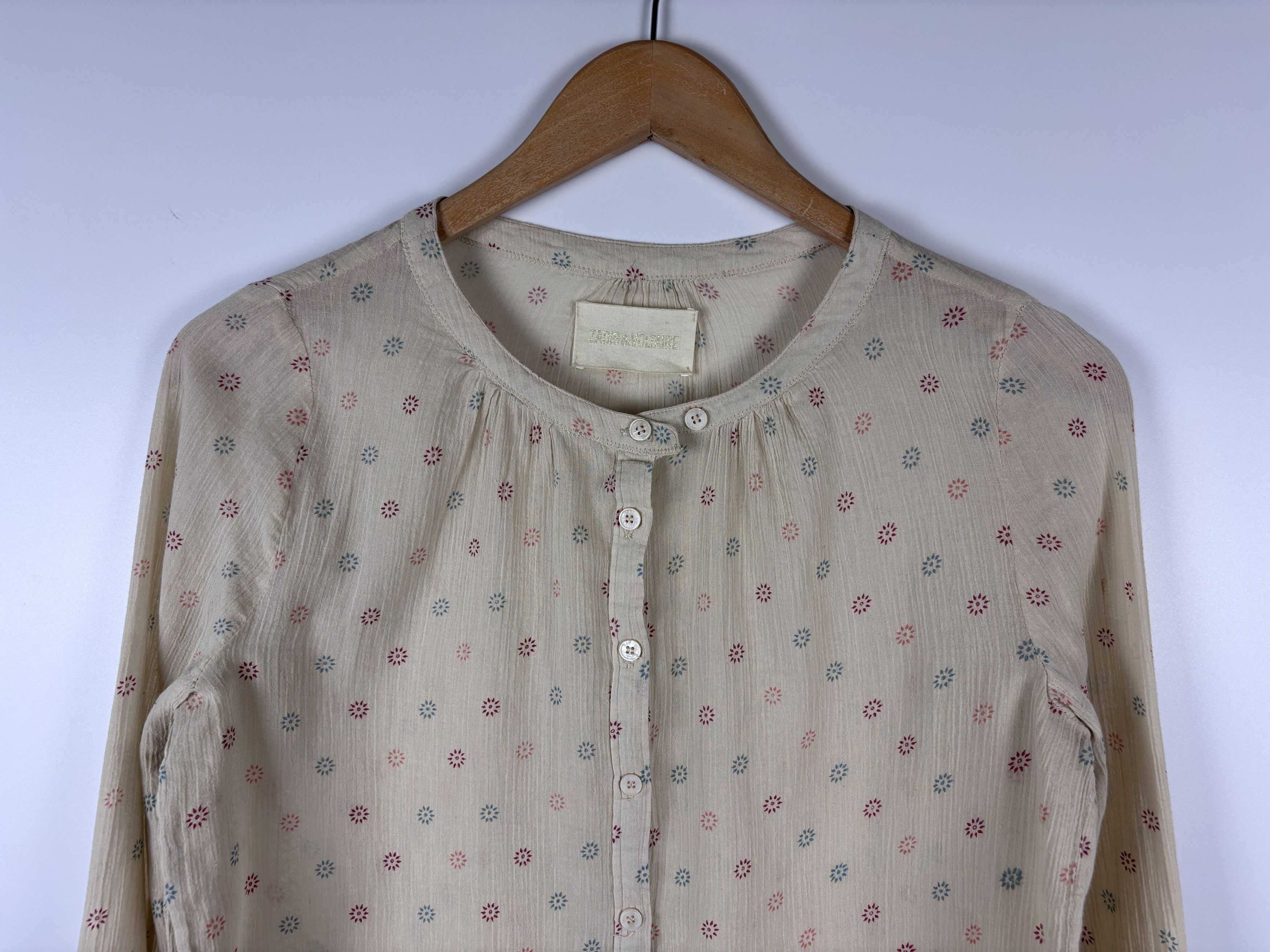 Zadig & Voltaire Zadig & Voltaire Blouse Shirt Tunic Beige Cotton Size S Size S / US 4 / IT 40 - 2 Thumbnail