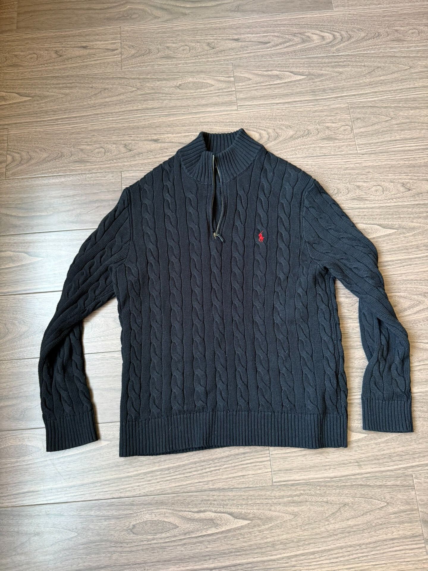Polo Ralph Lauren Ralph Lauren Black Knit Zip-Up Sweater Size US XL / EU 56 / 4 - 1 Thumbnail