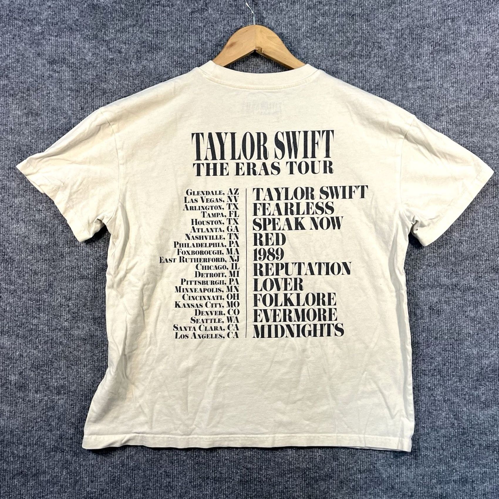 Vintage Taylor Swift The Eras Tour 2023 2024 T Shirt Cream Size Medium Women's T-Shirt Short Sleeve Round Neck Casual Music Size M / US 6-8 / IT 42-44 - 5 Thumbnail