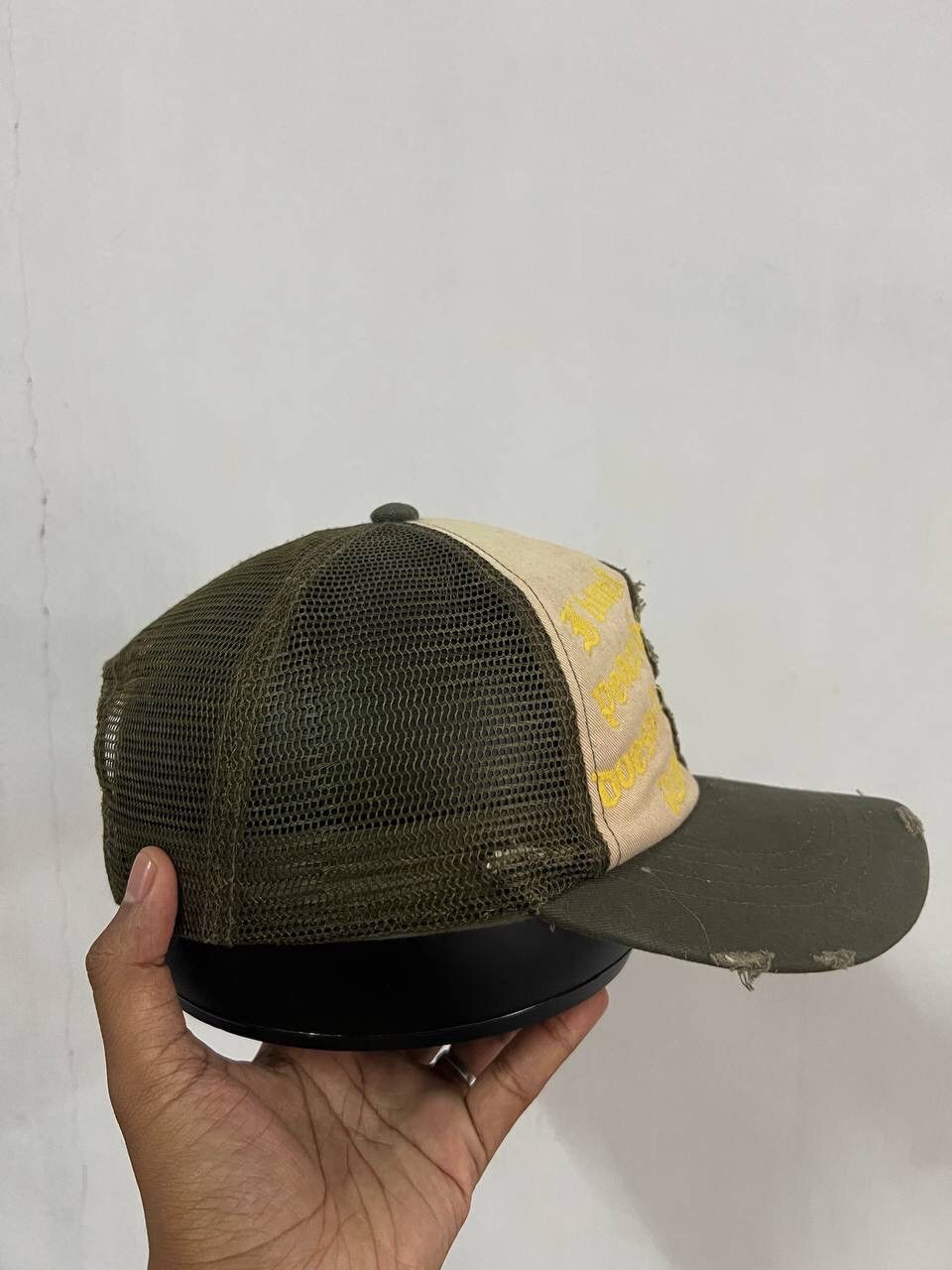 Japanese Brand Peace Distressed Style Trucker Hat Size ONE SIZE - 5 Thumbnail