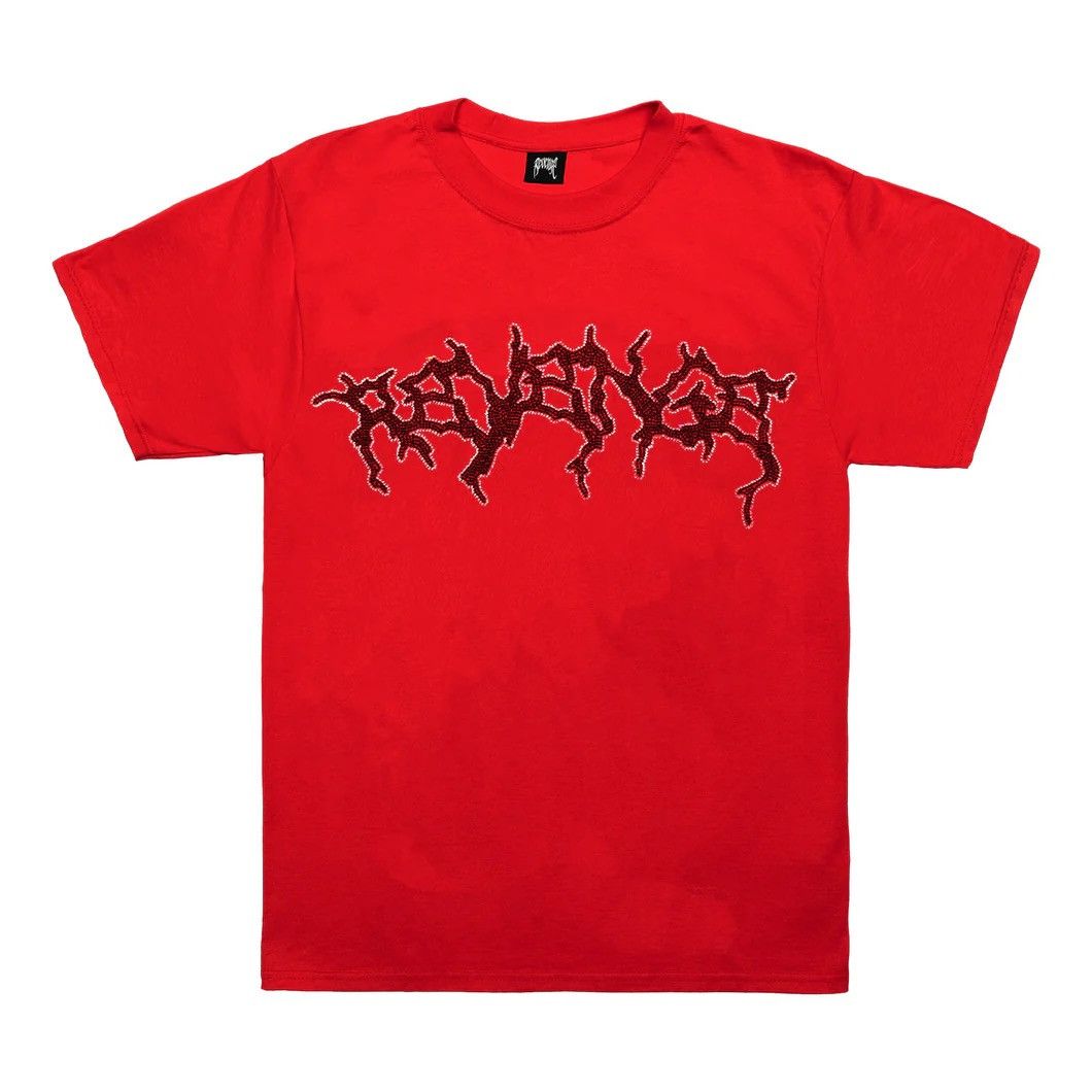 Revenge Revenge Red Lightning Rhinestone Tee Size US XL / EU 56 / 4 - 1 Thumbnail