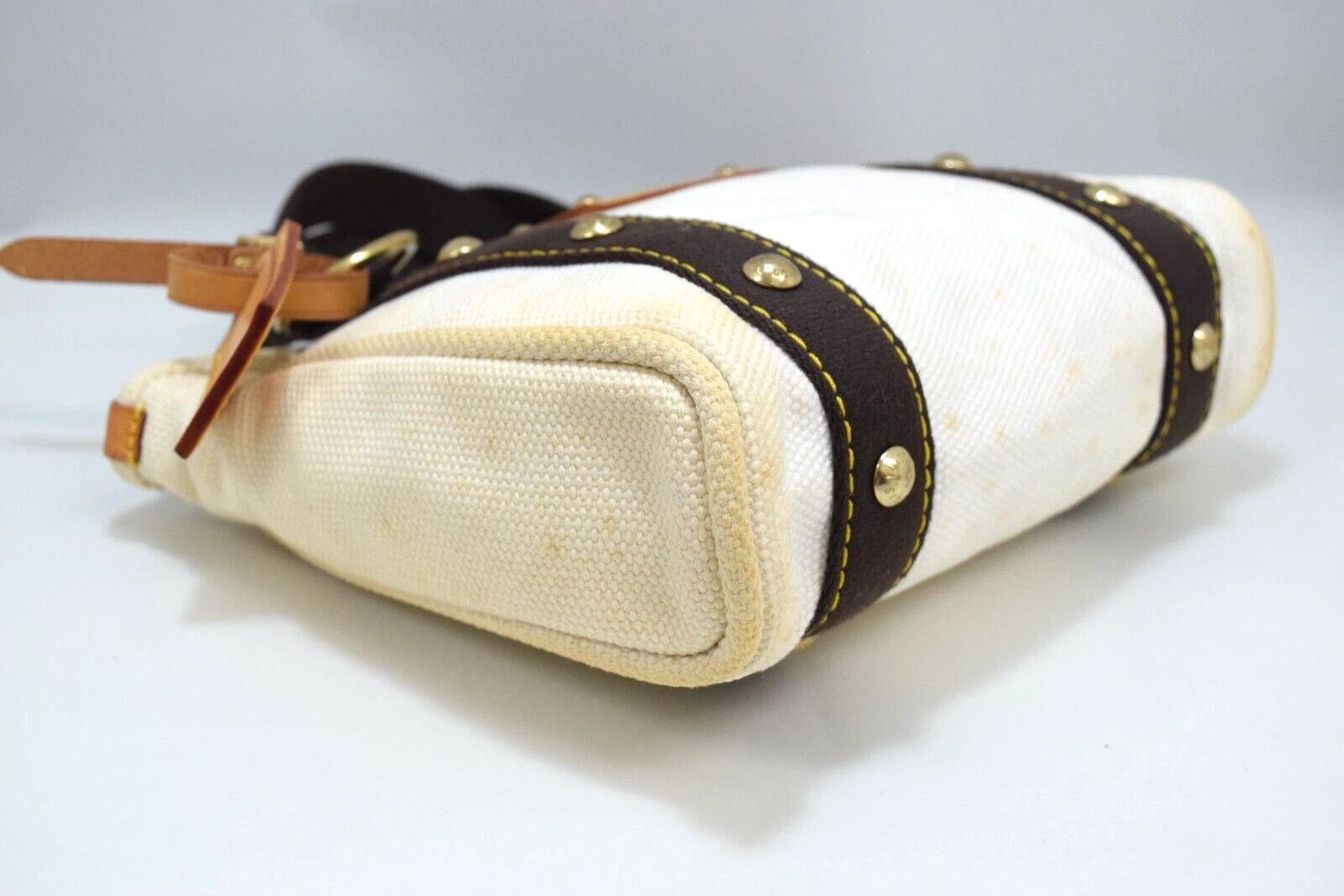 Louis Vuitton Louis Vuitton Antigua Cabas PM Hand Bag White Canvas M40039 Size ONE SIZE - 10 Thumbnail