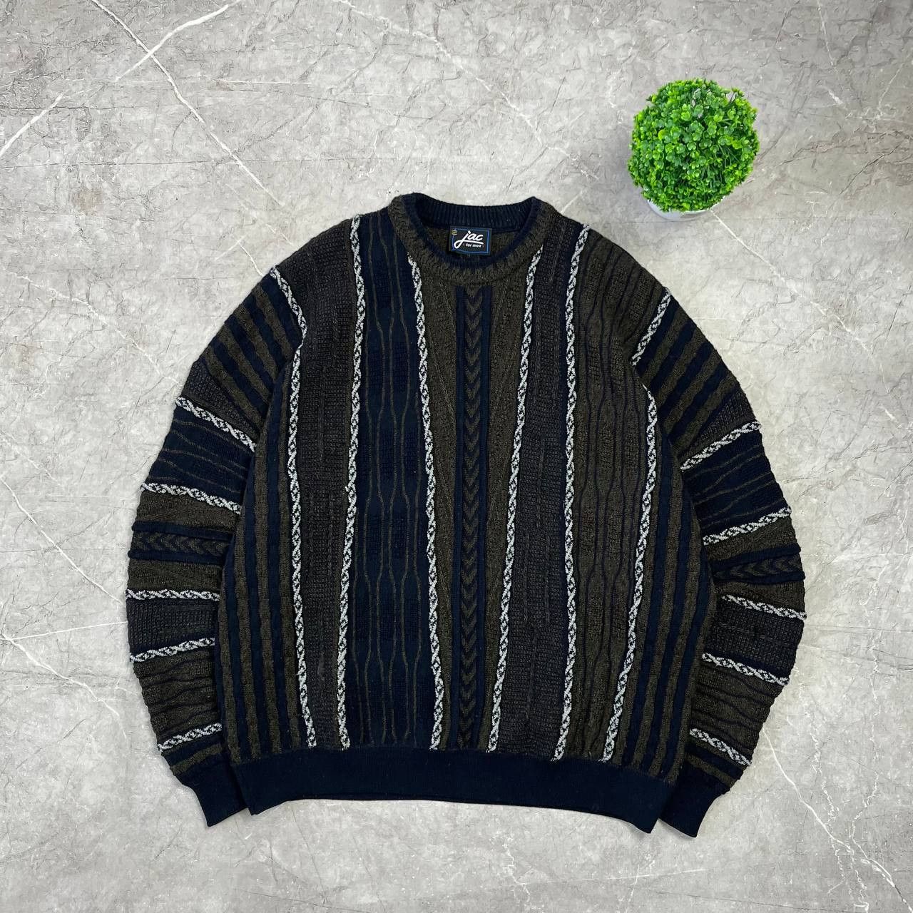 Japanese Brand Wool Knit Sweater 3D Multicolor Coogi Style Mens Size 58 Size US XL / EU 56 / 4 - 1 Thumbnail