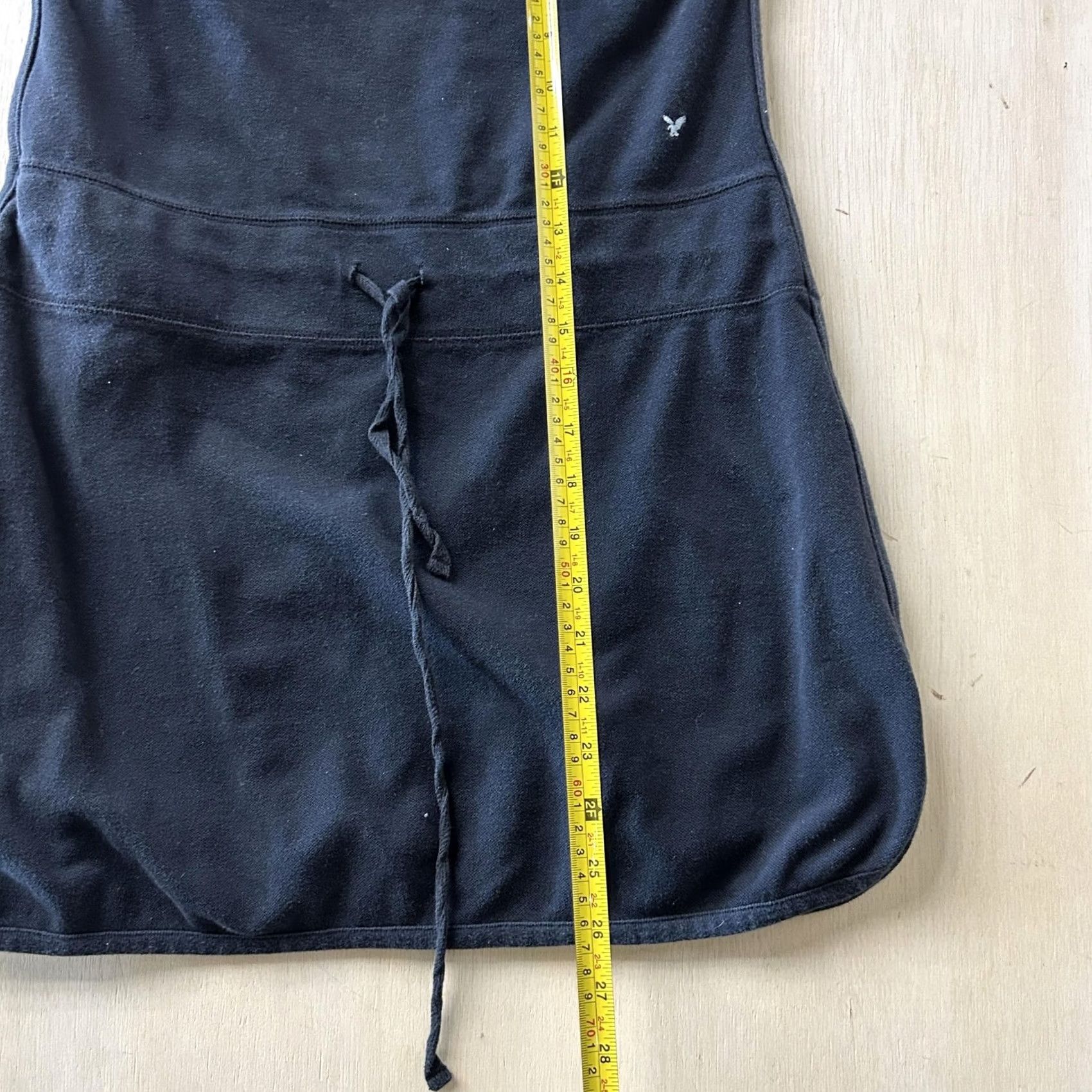 American Eagle Outfitters VINTAGE American Eagle Outfitters Skirt Womens M Black Fleece Mini Drawstring Size 32" / US 10 / IT 46 - 4 Thumbnail