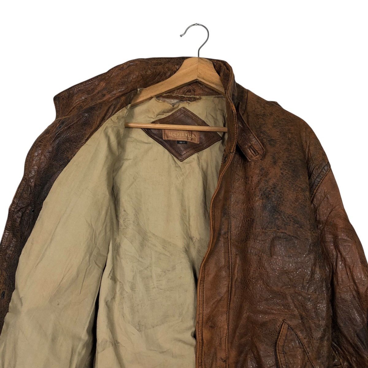 Japanese Brand 📌Vintage Fly Bomber Leather Jacket Freetime Issey Miyake Size US M / EU 48-50 / 2 - 13 Thumbnail