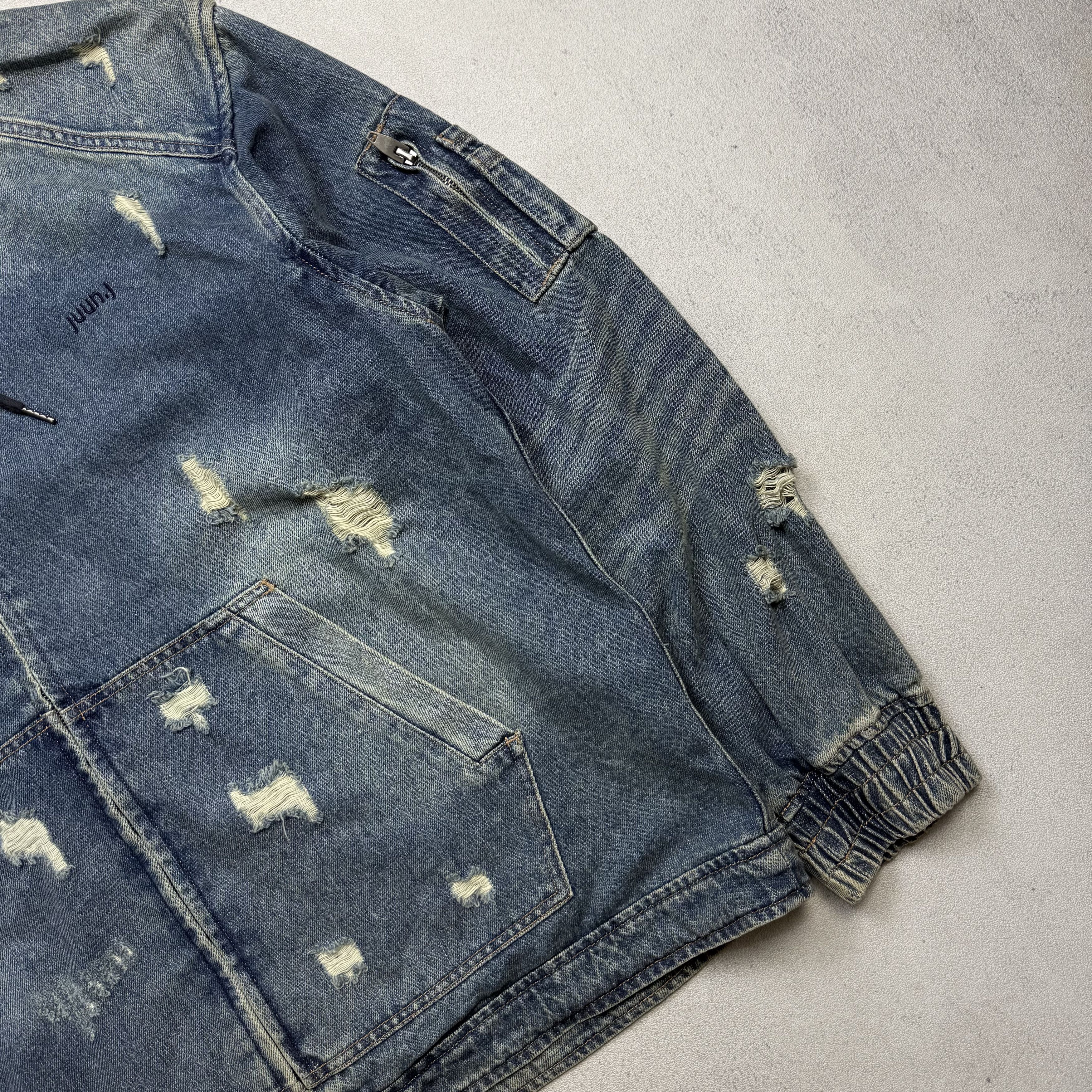 Juun.J Juun.J Distressed Denim Jacket Size US M / EU 48-50 / 2 - 4 Thumbnail
