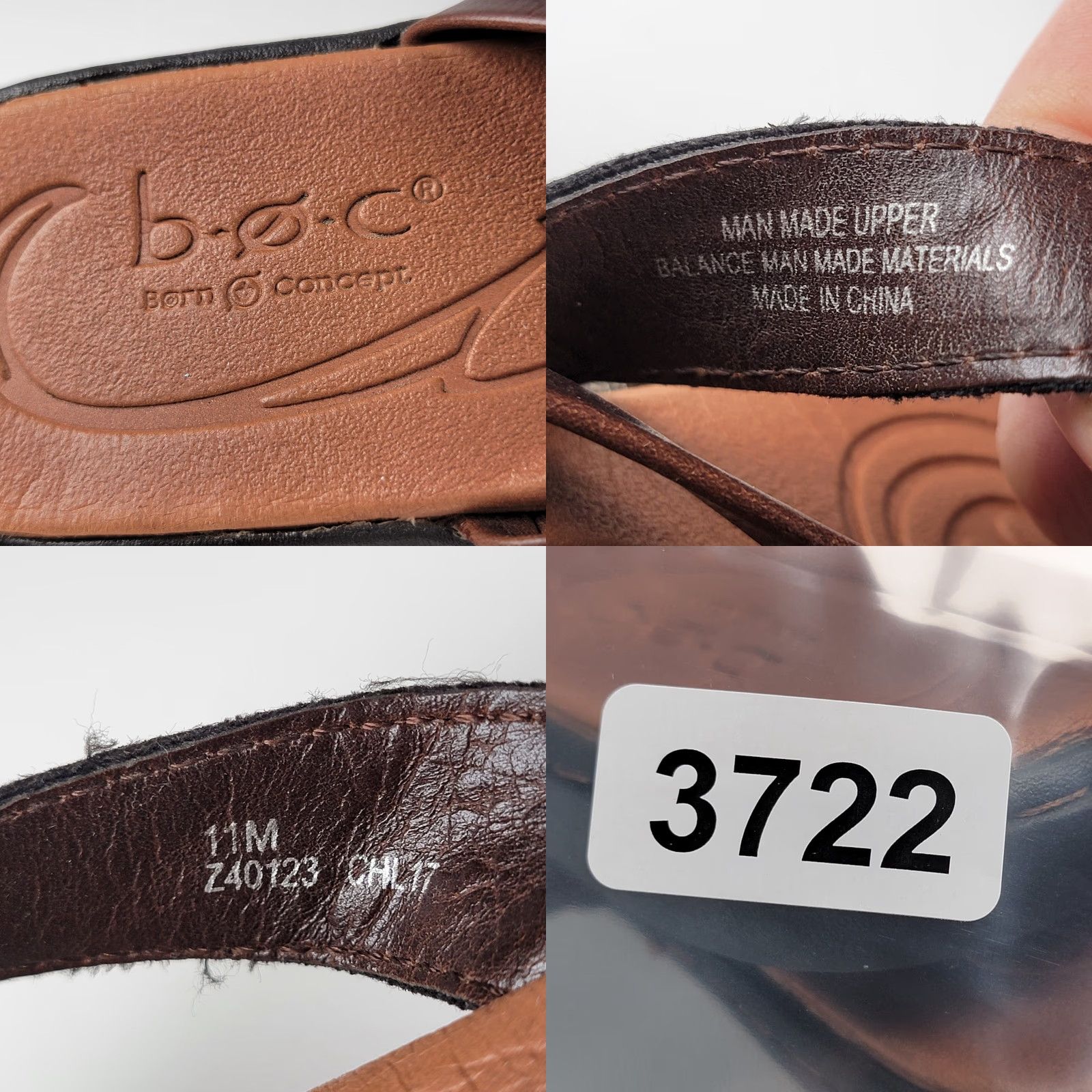 Born VINTAGE Børn B.O.C. Brown Leather Sandals Women's 11 M Slid e Casual, Travel, Party/Cocktail Brown Leather Slide Womens 11 M Size US 11 / IT 41 - 9 Thumbnail