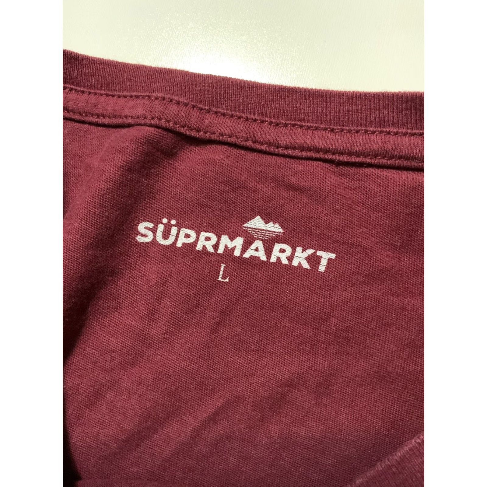 Vintage VINTAGE Suprmarkt T-Shirt Mens Shirt S/S Graphic Keep Slauson Fresh Los Angeles Grocery Maroon Sz. L Size US L / EU 52-54 / 3 - 6 Thumbnail