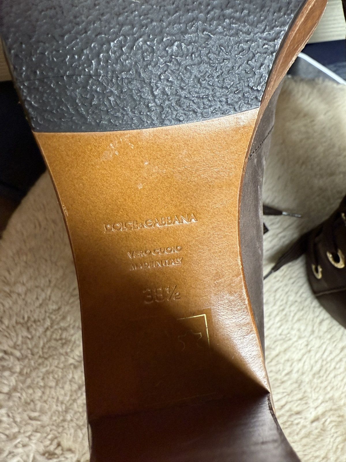 Dolce & Gabbana D&G Dolce & Gabbana Vintage Brown Leather Boots Size US 8 / IT 38 - 11 Thumbnail