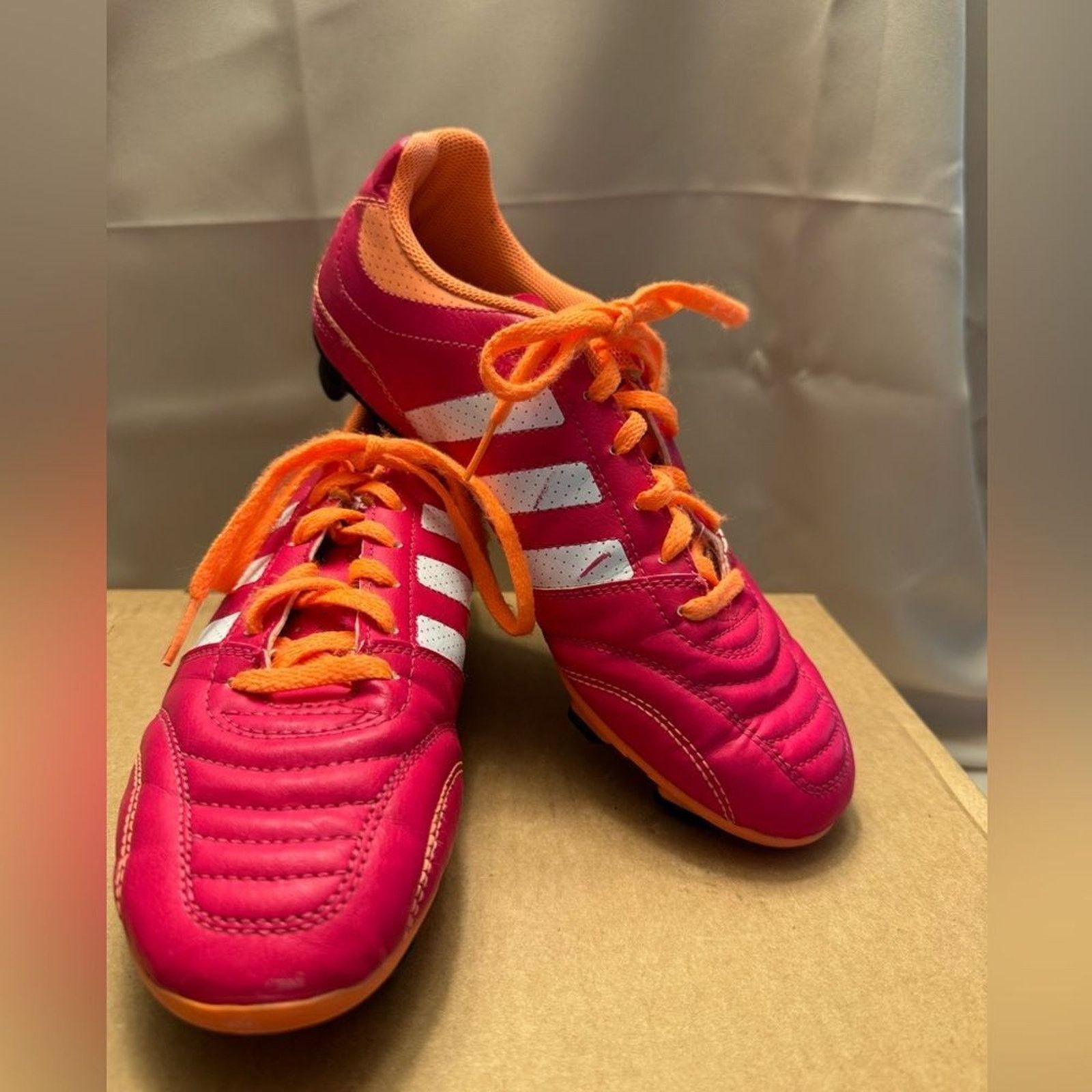 Adidas Adidas Pink Orange Soccer Shoes cleats 7.5 athletic sport Size US 7.5 / IT 37.5 - 1 Thumbnail