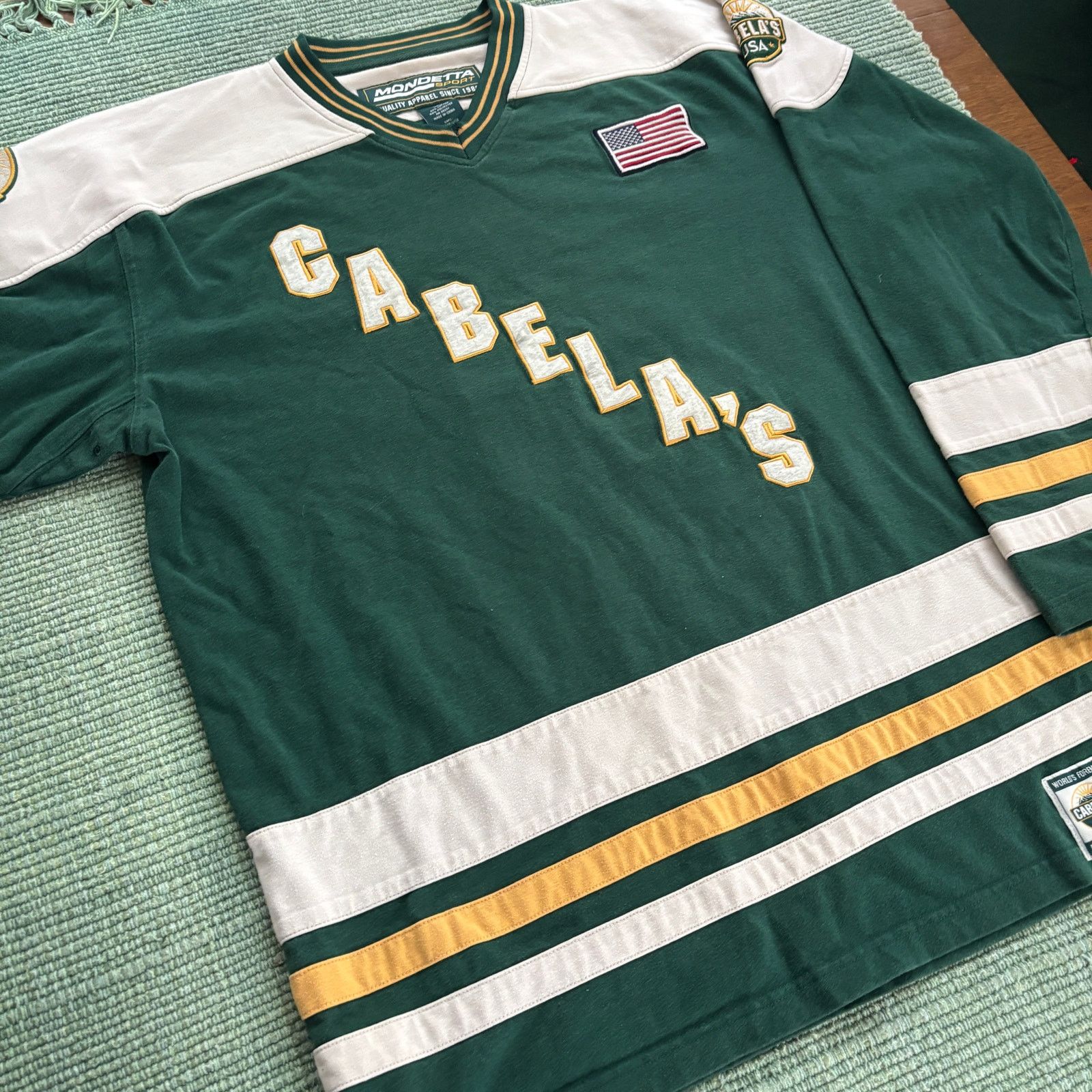 Cabelas × Vintage Vintage 90s Y2K Green Cabela's Cotton Baggy Hockey Jersey XL Size US XL / EU 56 / 4 - 5 Thumbnail