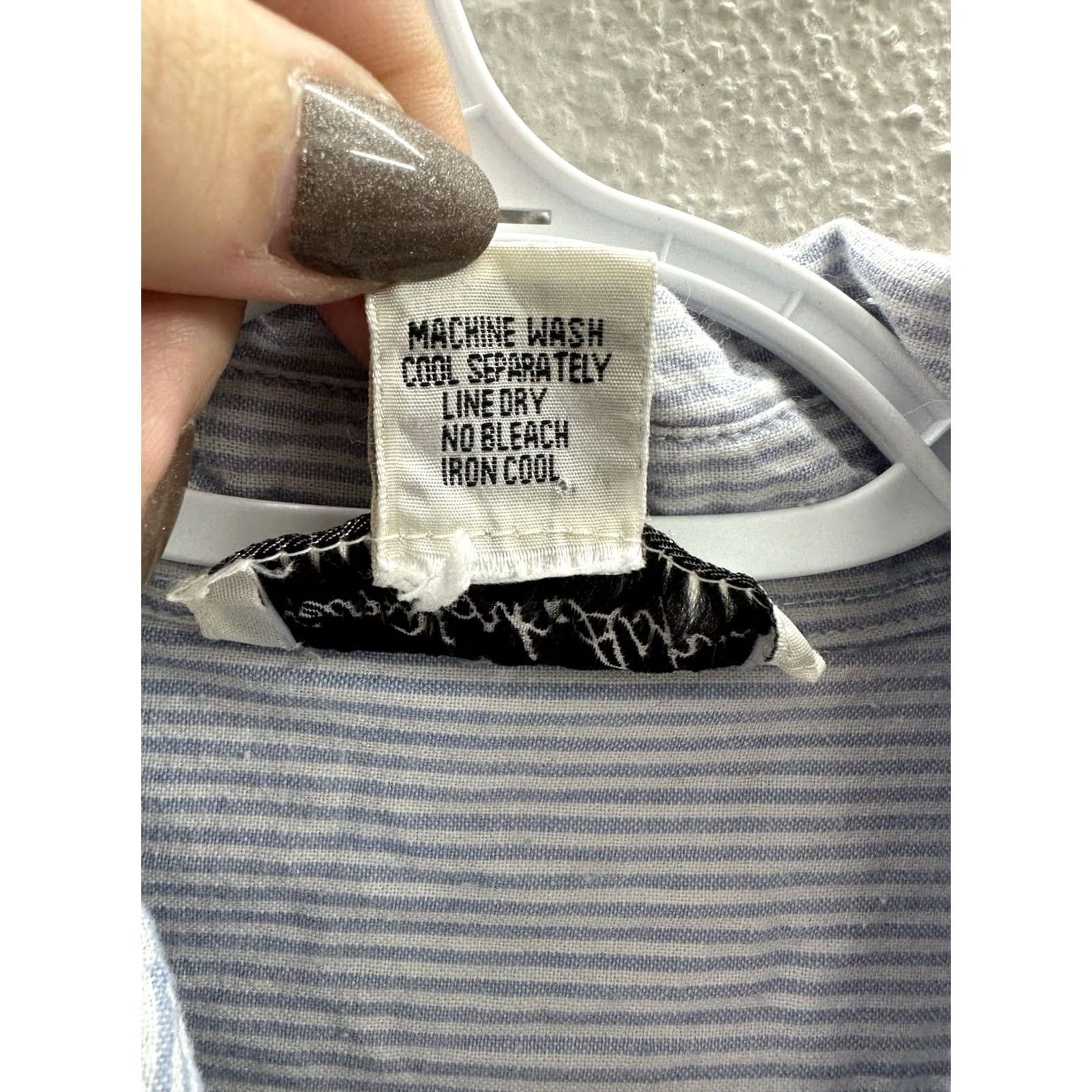 Vintage VINTAGE New York Aspects Womens Shirt Medium Blue Striped Button-Up Long Sleeve VTG Size M / US 6-8 / IT 42-44 - 5 Thumbnail