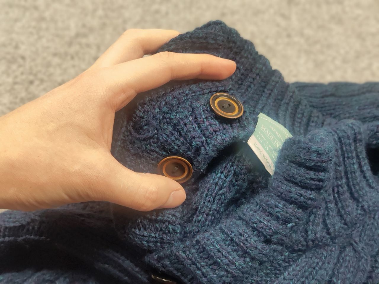 Carraig Donn Vintage Carraig Donn cable Blue Fisherman Sweater Button Size US L / EU 52-54 / 3 - 9 Thumbnail