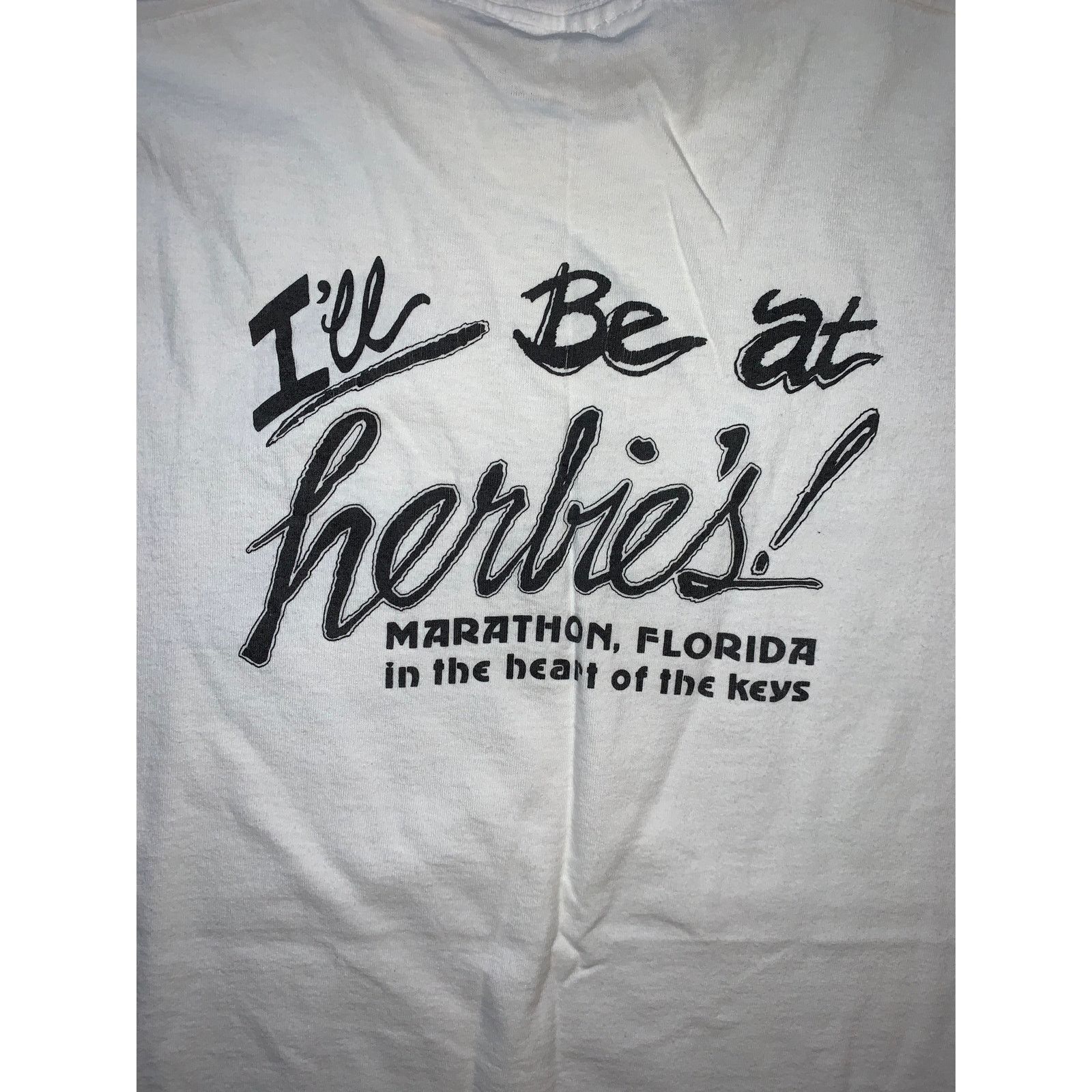 Fruit Of The Loom Vintage Herbies Diner Marathon FL T Shirt 1992 USA Size US XXL / EU 58 / 5 - 8 Thumbnail
