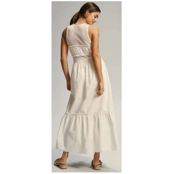 Anthropologie Mare Mare X Anthropologie White Sleeveless Crochet Maxi Dres Size XXS / US 00 / IT 34 - 2 Thumbnail
