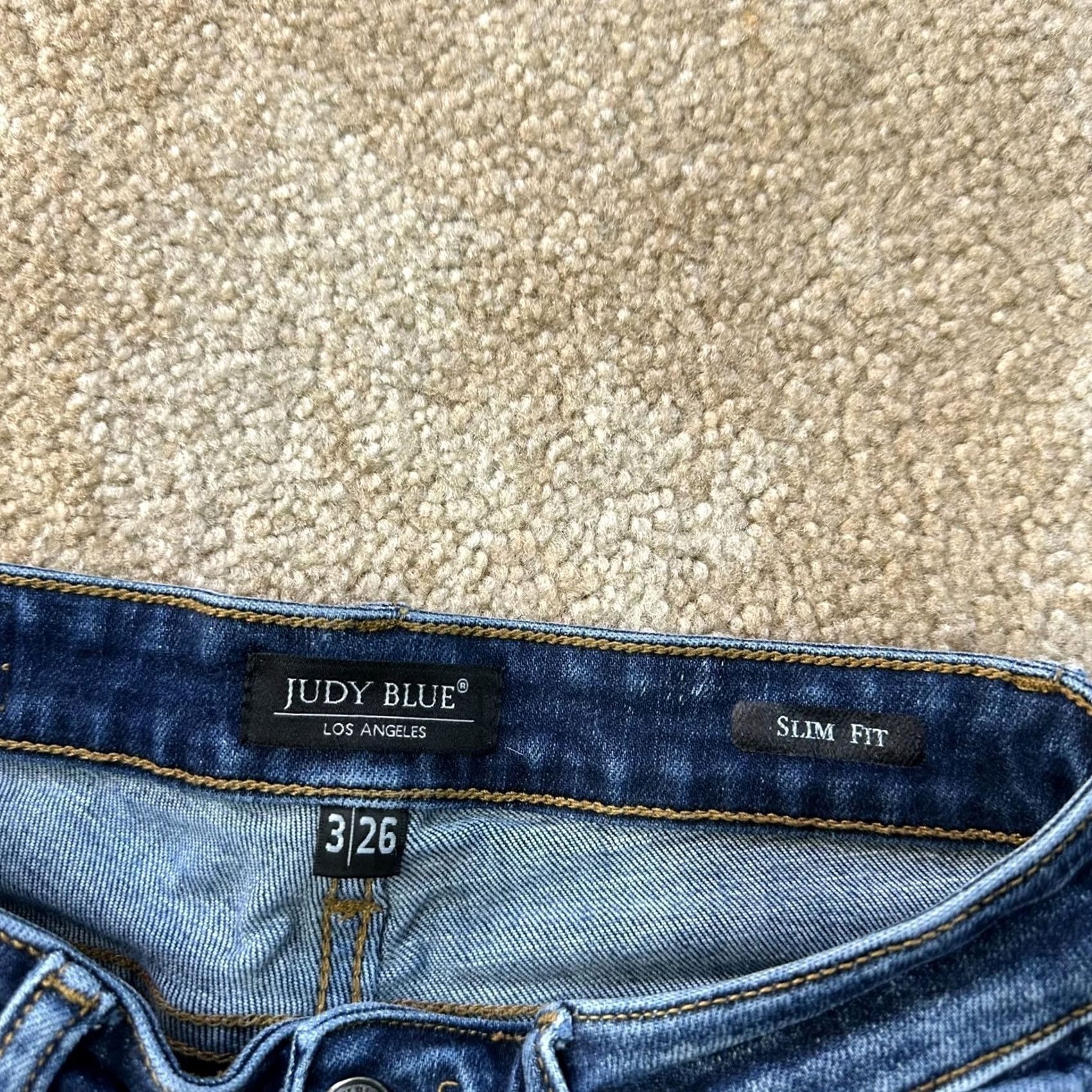 Denime Judy Blue Jeans Women's Slim Fit 3/26 Blue Denim Mid Rise Stretch 5-Pocket Inseam 29 in Dark Wash Size 26" / US 2 / IT 38 - 4 Thumbnail