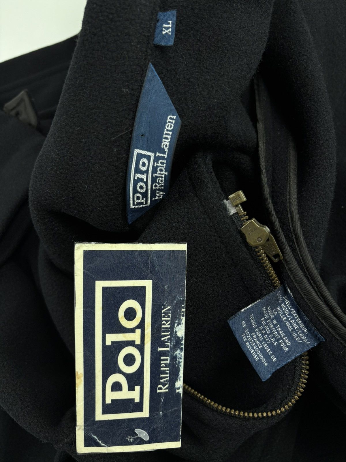 Polo Ralph Lauren DEADSTOCK 90’s POLO RL Admiral Wool Black Duffle Toggle Pea Coat Jacket Trench XL Size US XL / EU 56 / 4 - 15 Thumbnail