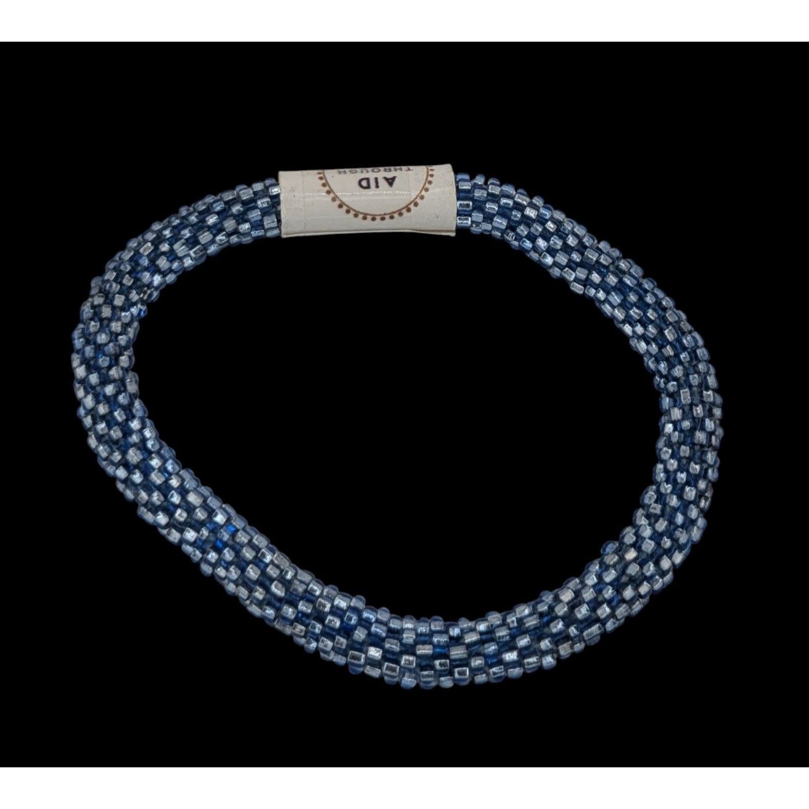 Other Aid Through Trade Roll-On Bracelet Navy Blue Glass Beads Han Size ONE SIZE - 2 Thumbnail